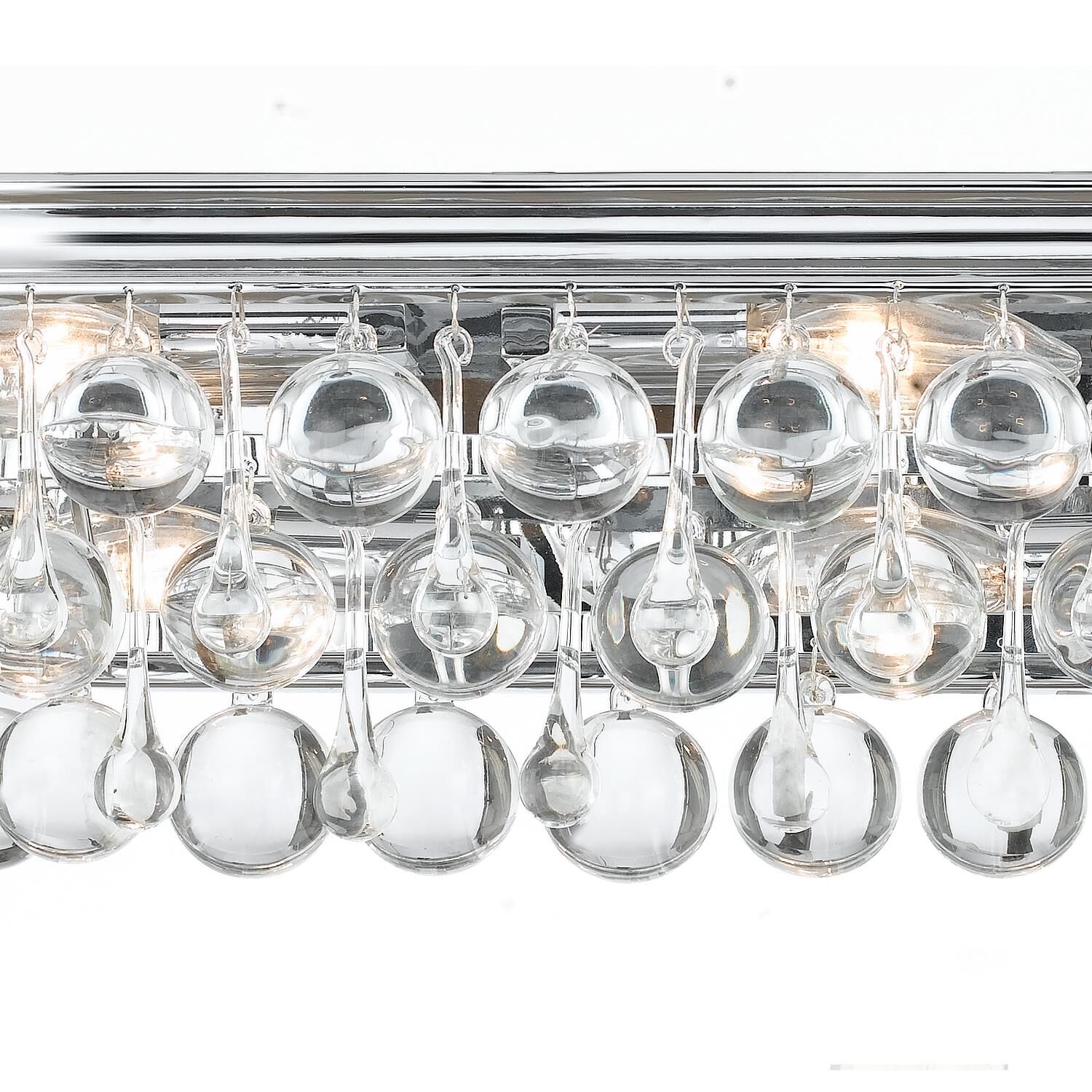 Shown in Polished Chrome finish and Clear Glass Drops crystal