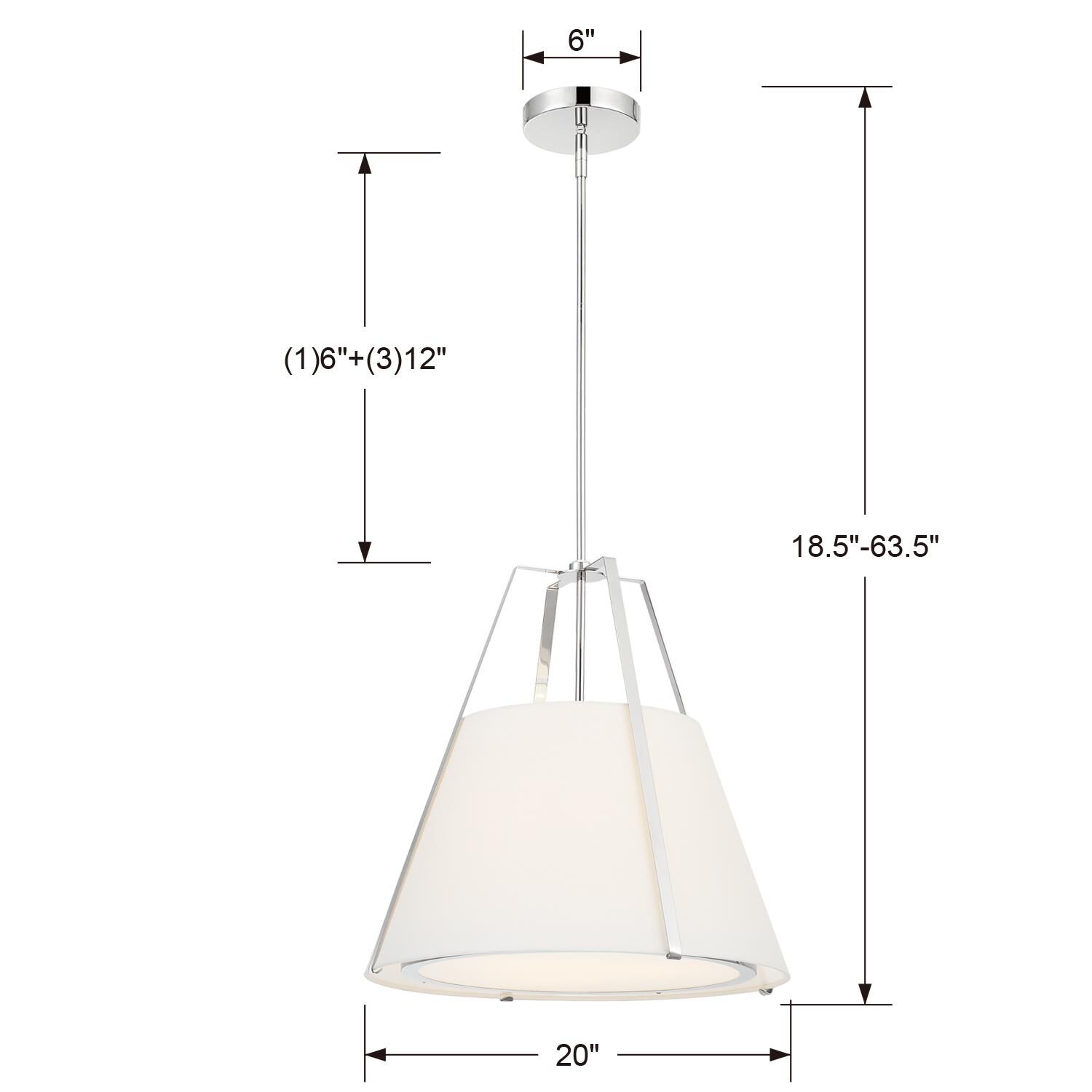 Fulton 20 Inch Large Pendant by Crystorama