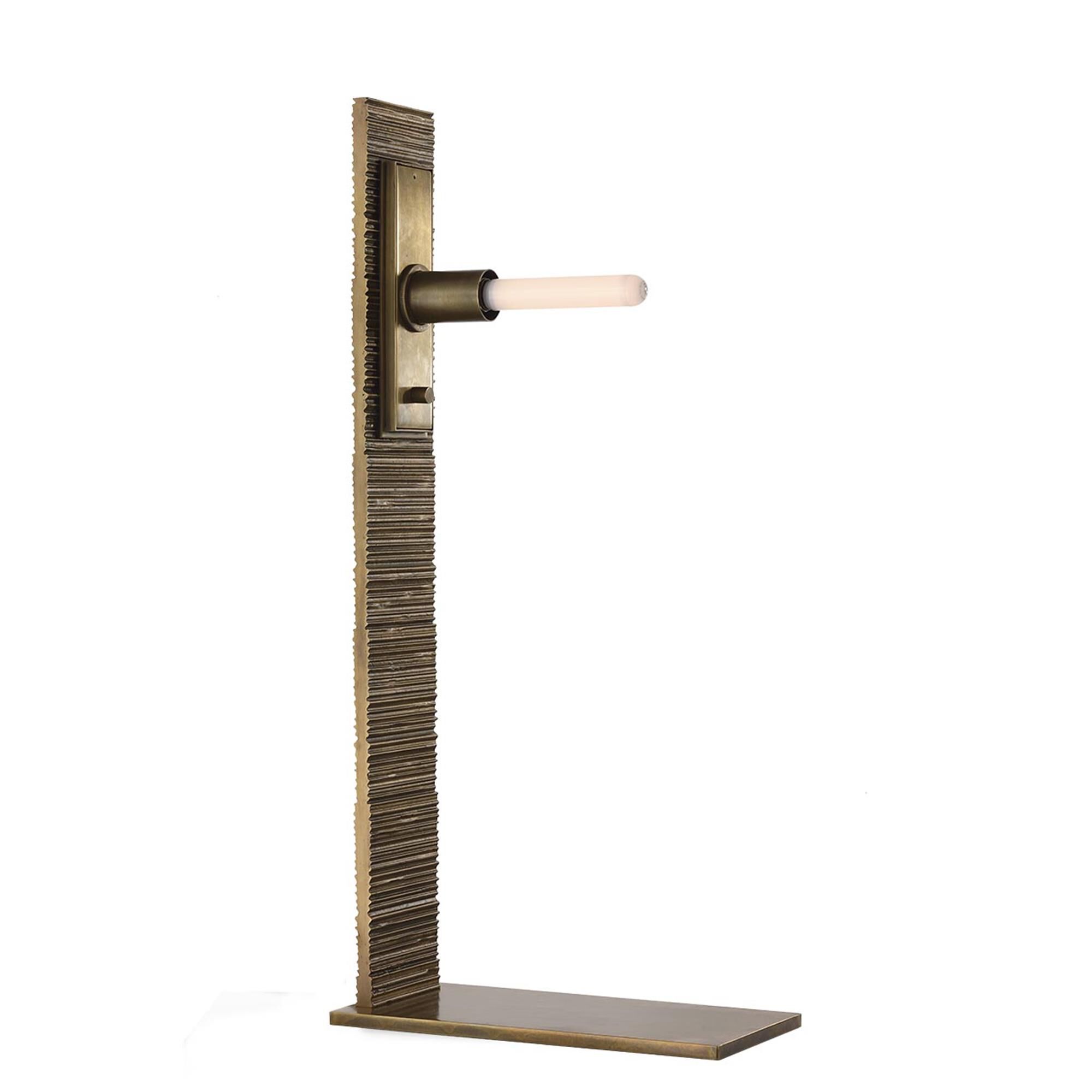 Shown in Ridged Tombac finish and Boucle Rectangle shade