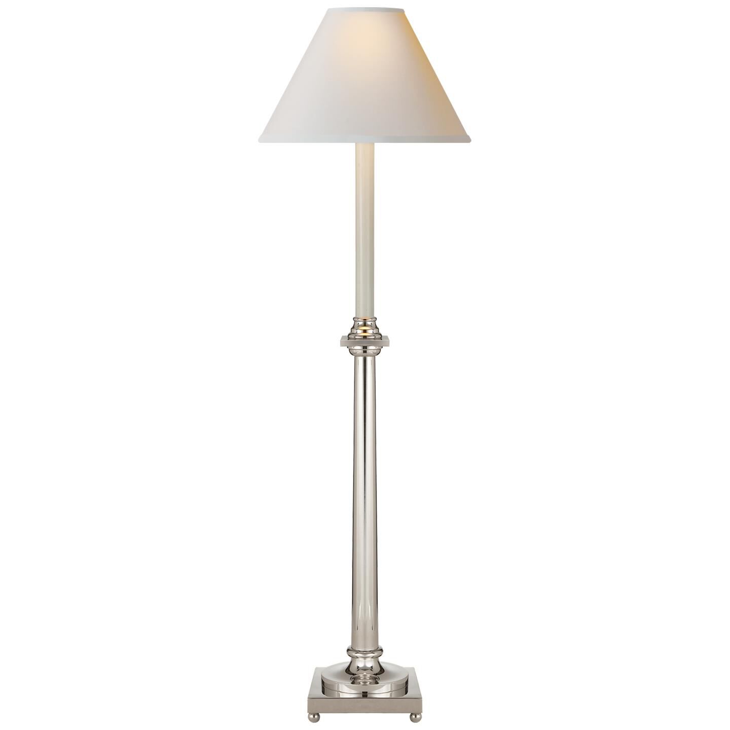Shown in Polished Nickel finish and Natural Paper shade