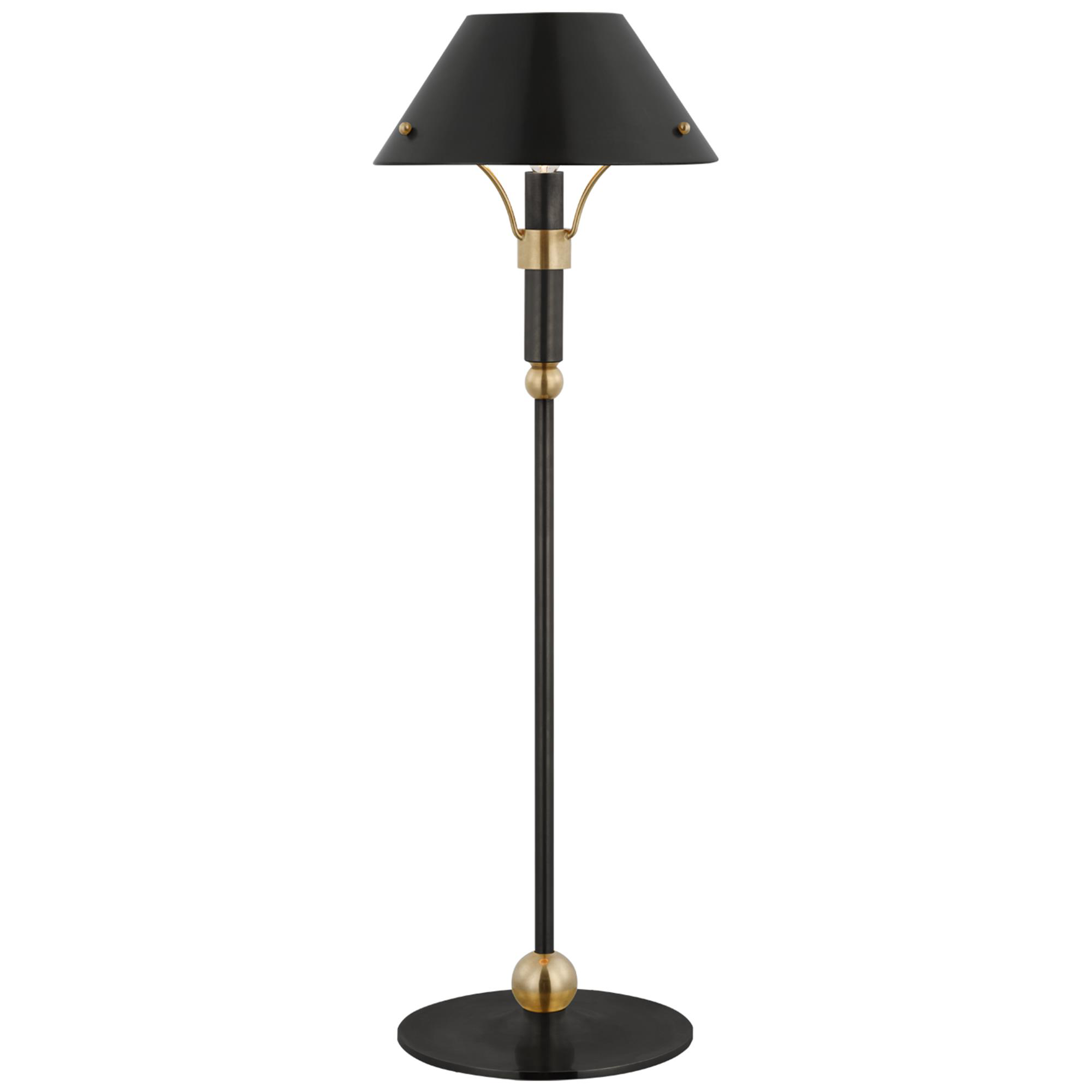 Shown in Bronze And Hand-Rubbed Antique Brass finish and Bronze shade