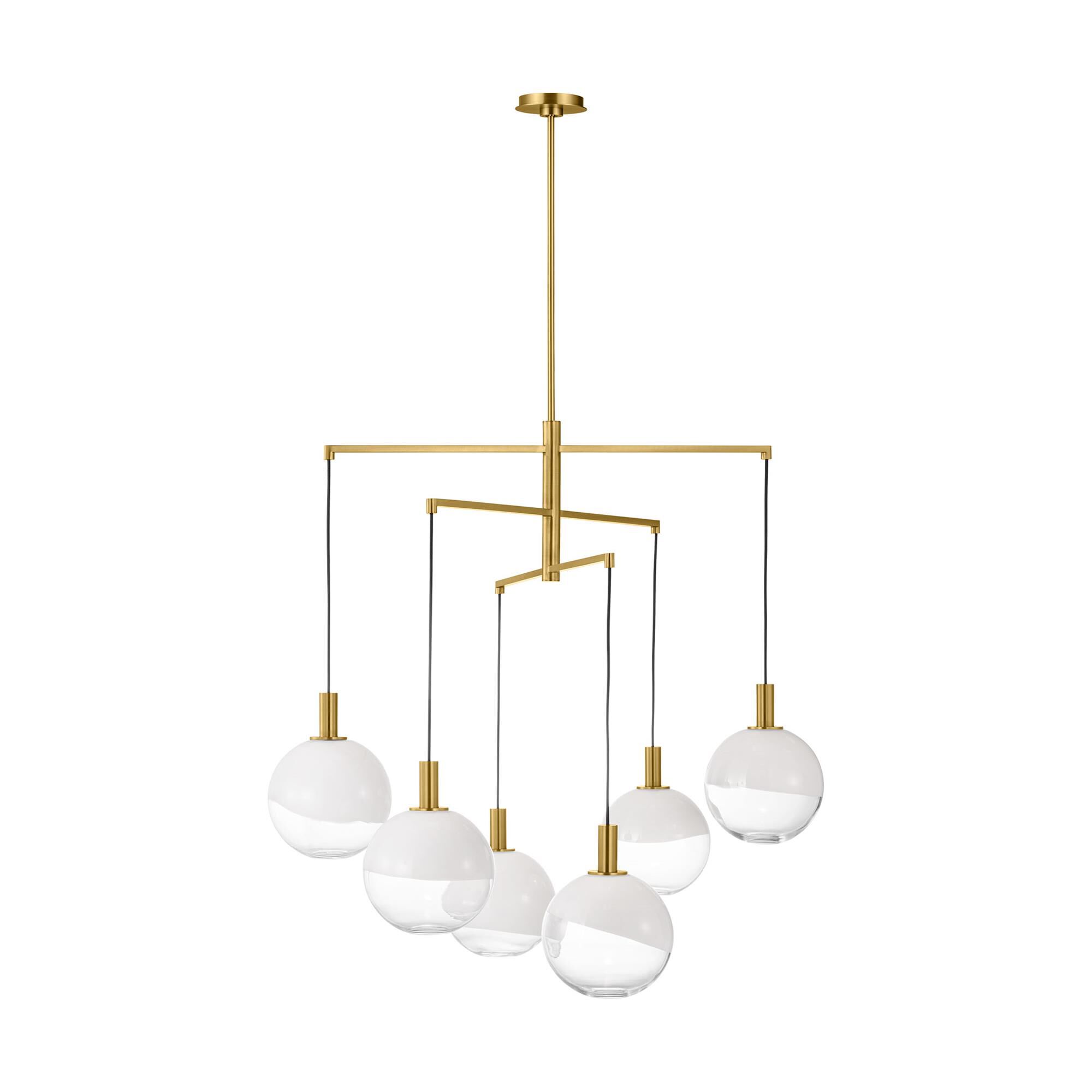 Shown in Burnished Brass finish and Milk and Clear Mix glass