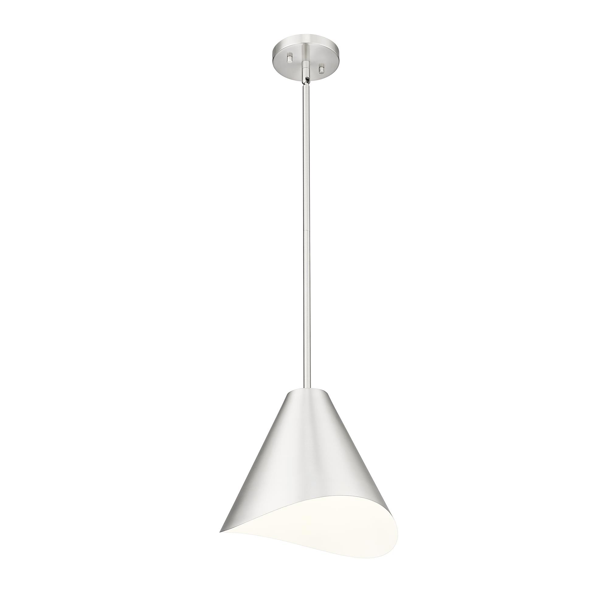 Shown in Brushed Nickel finish and Brushed Nickel And Inner White glass and Brushed Nickel And Inner White shade