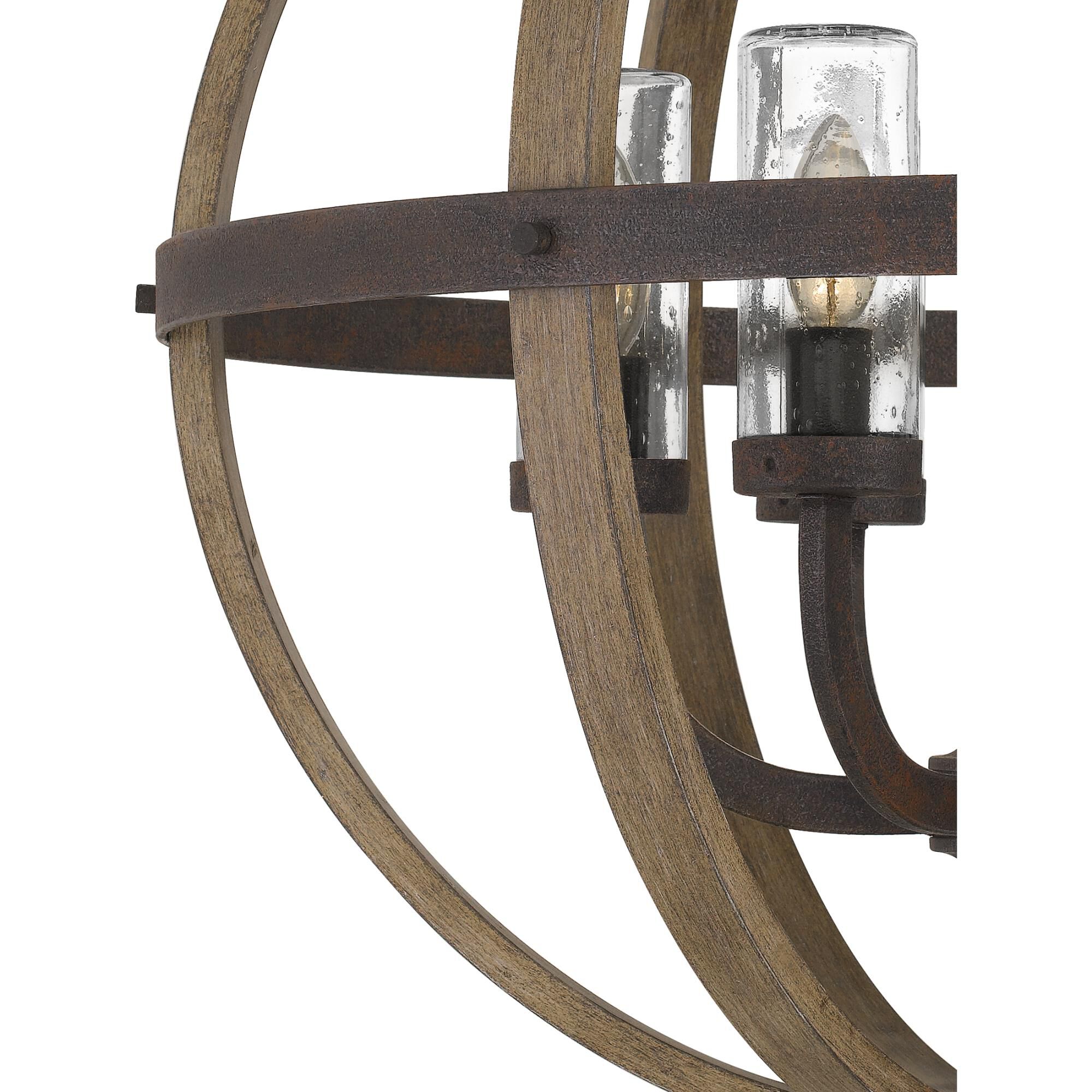 Shown in Rustic Black finish and Clear Seeded Glass shade