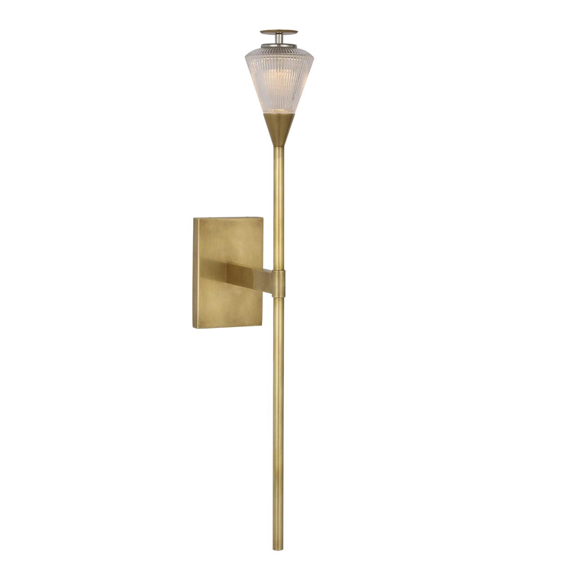 Shown in Natural Brass finish and Clear crystal