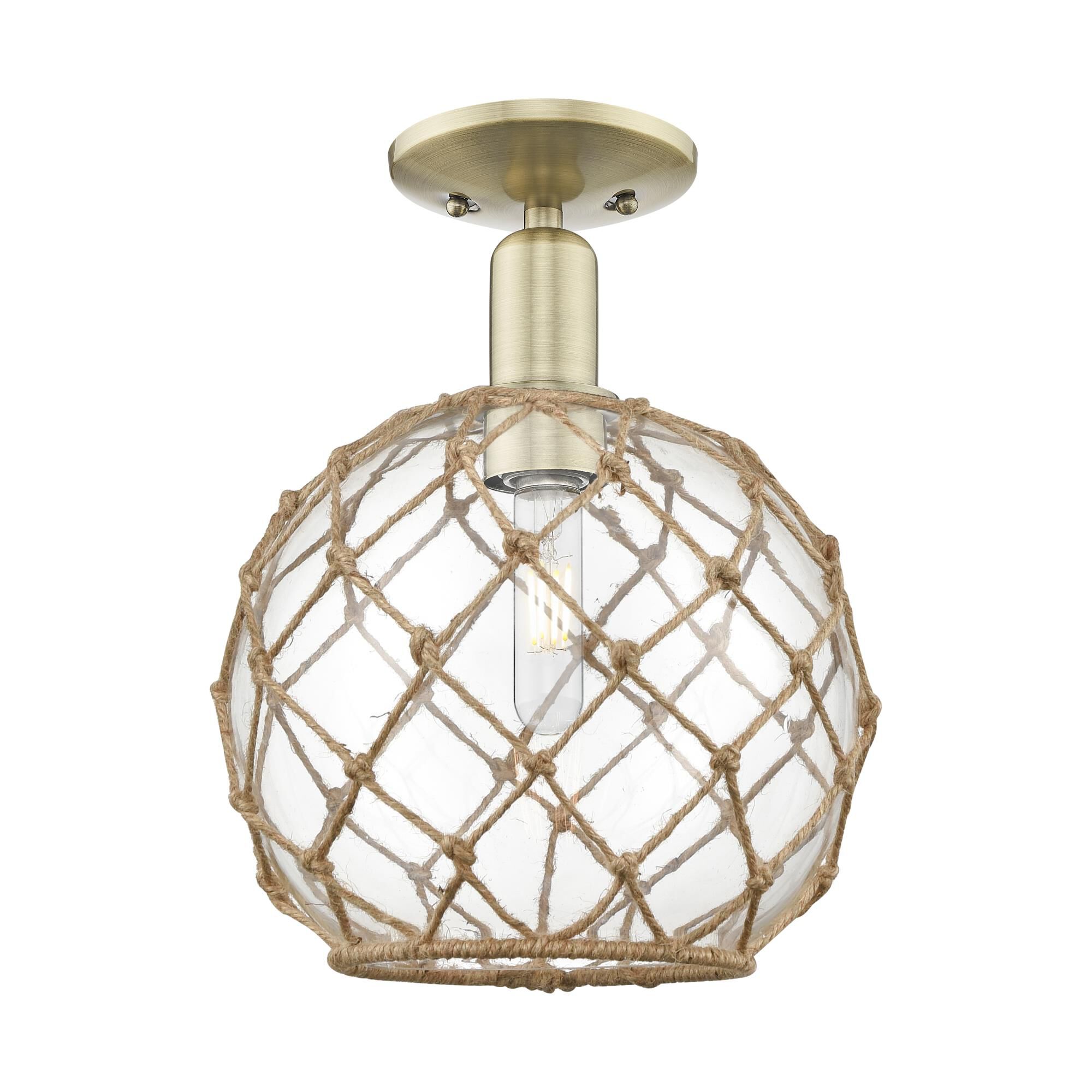 Bruno Marashlian Farmhouse Rope 10 Inch Semi Flush Mount by Innovations Lighting