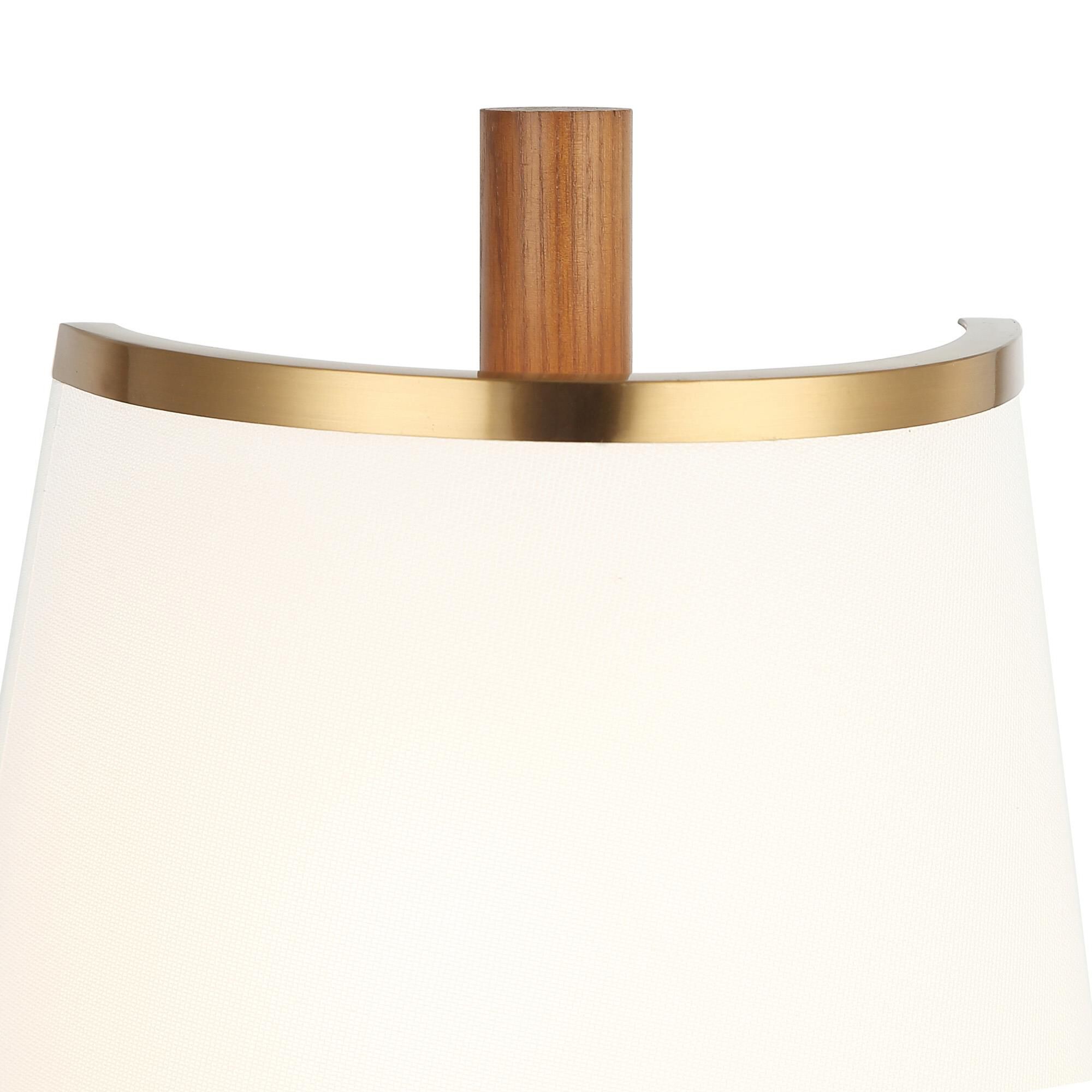 Shown in Brass, Natural and Brown finish and Off-White Linen shade