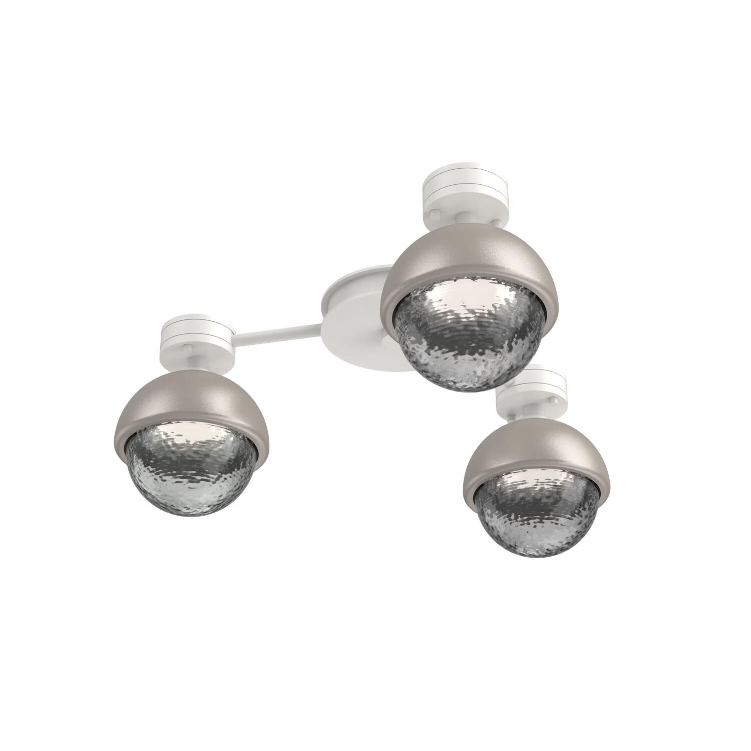 Shown in Salt White finish and Smoke glass and Beige Silver accent