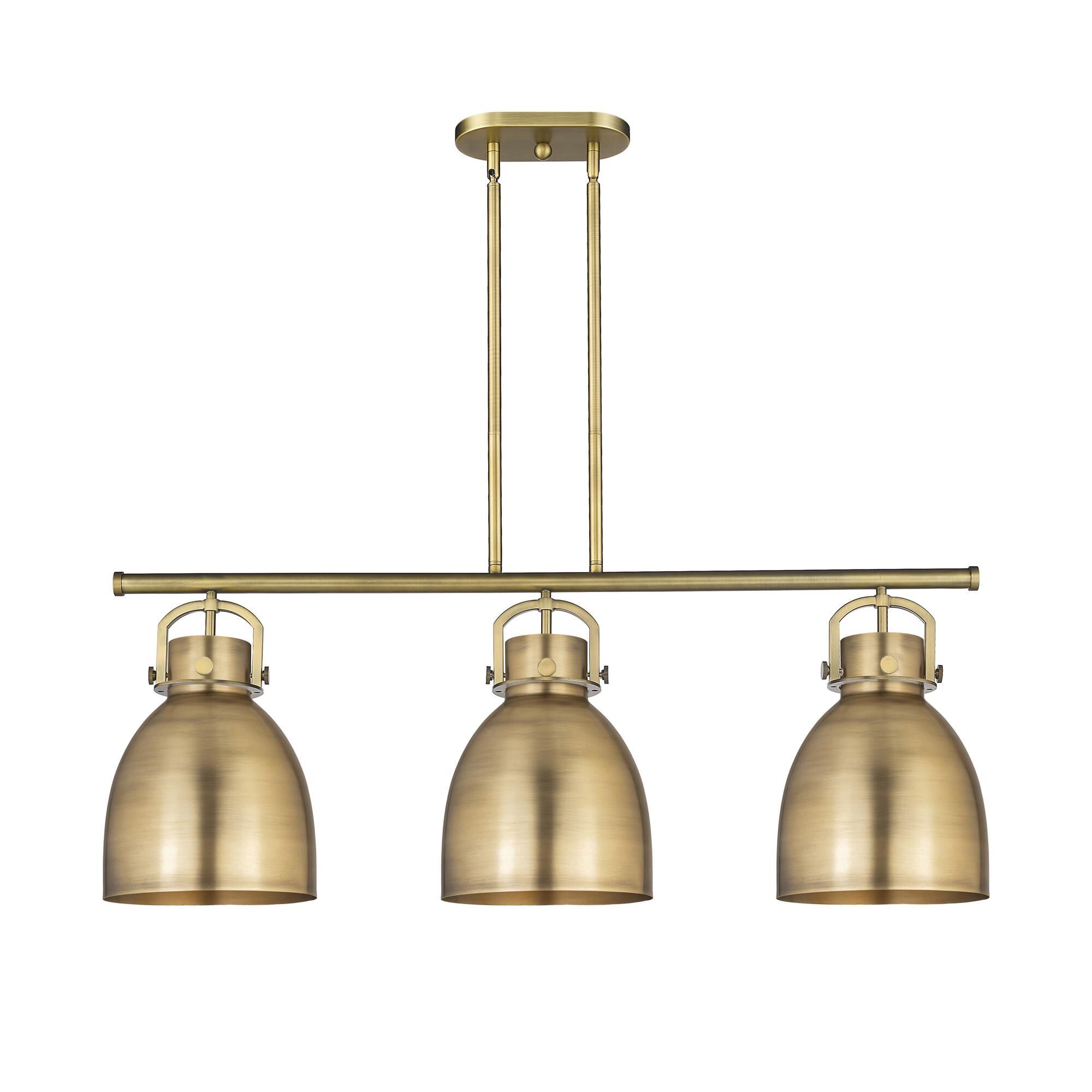 Shown in Brushed Brass finish and Brushed Brass Steel shade