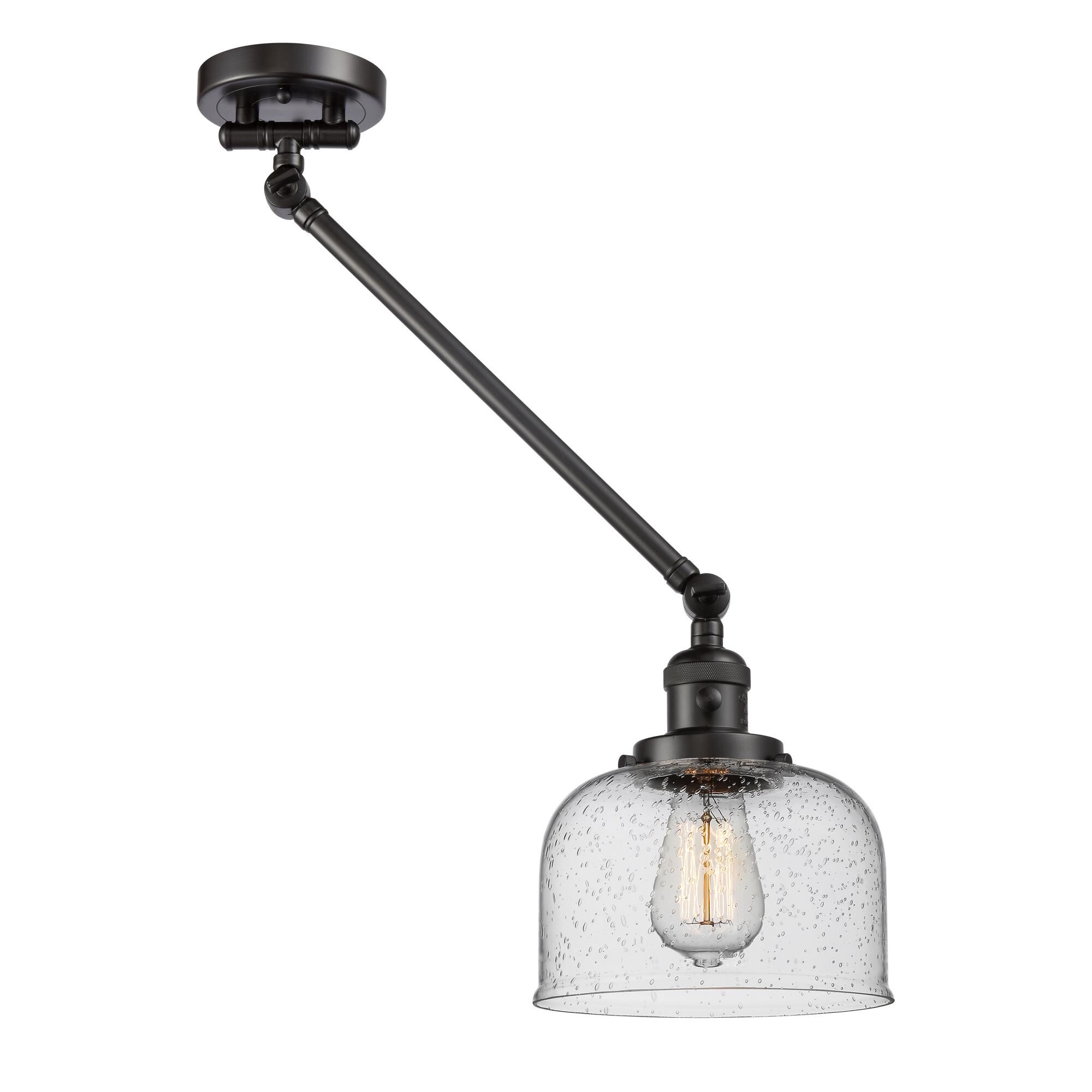 Shown in Oil Rubbed Bronze finish and Seedy glass