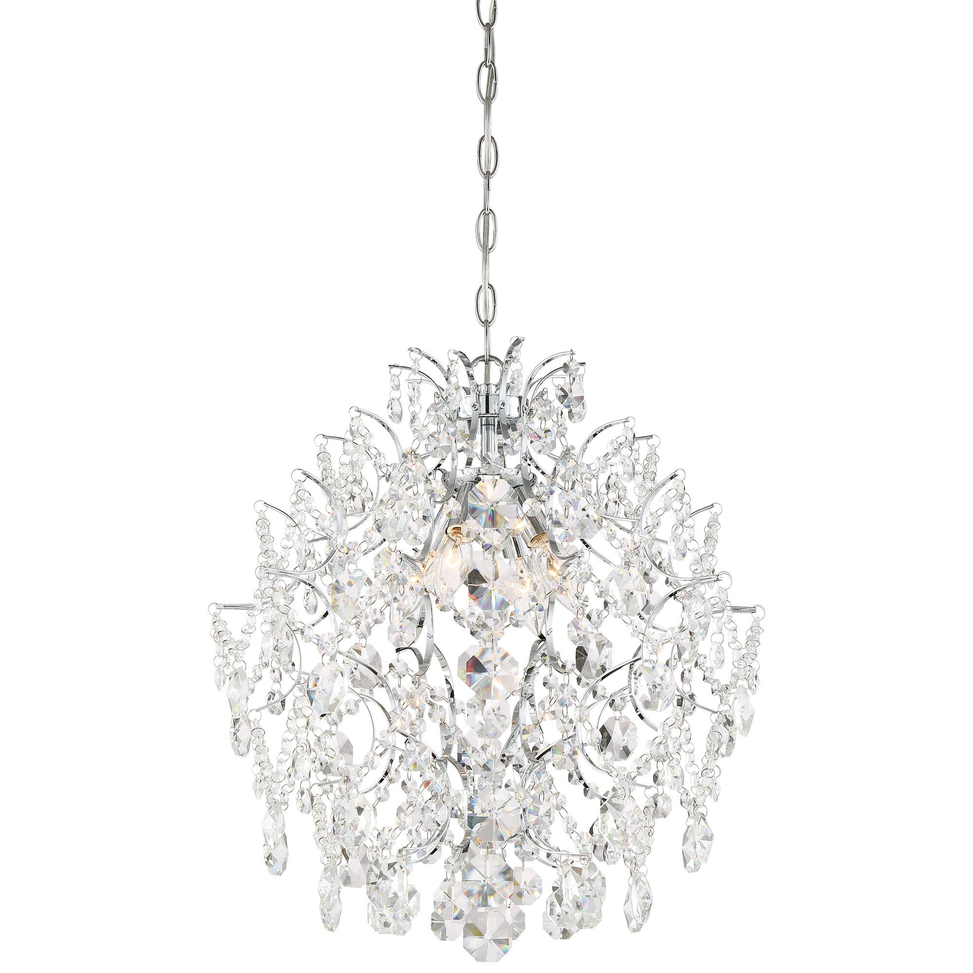 Shown in Chrome finish and Clear Crystal Strings M glass and Crystal shade