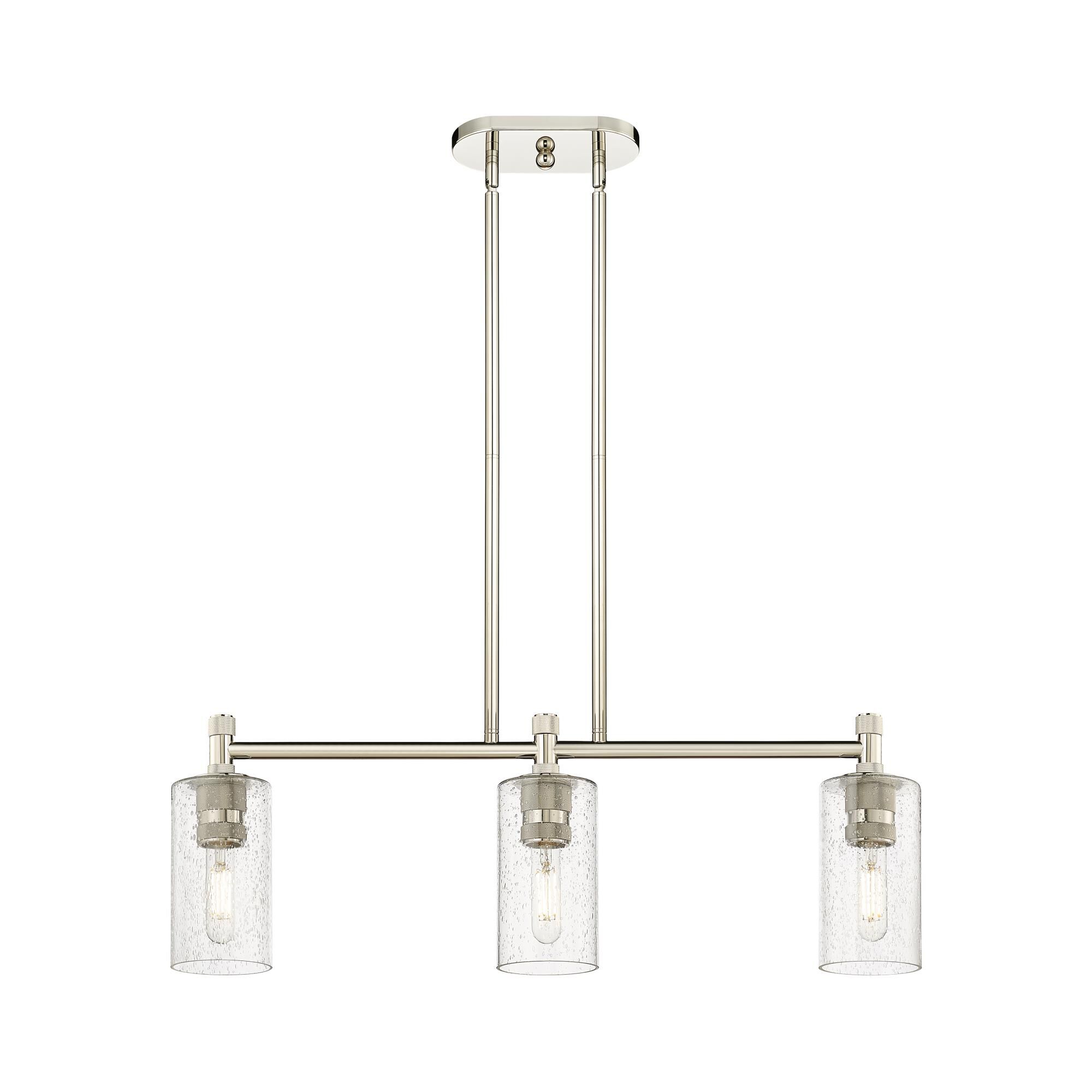Shown in Polished Nickel finish and Seedy glass and Seedy Glass shade