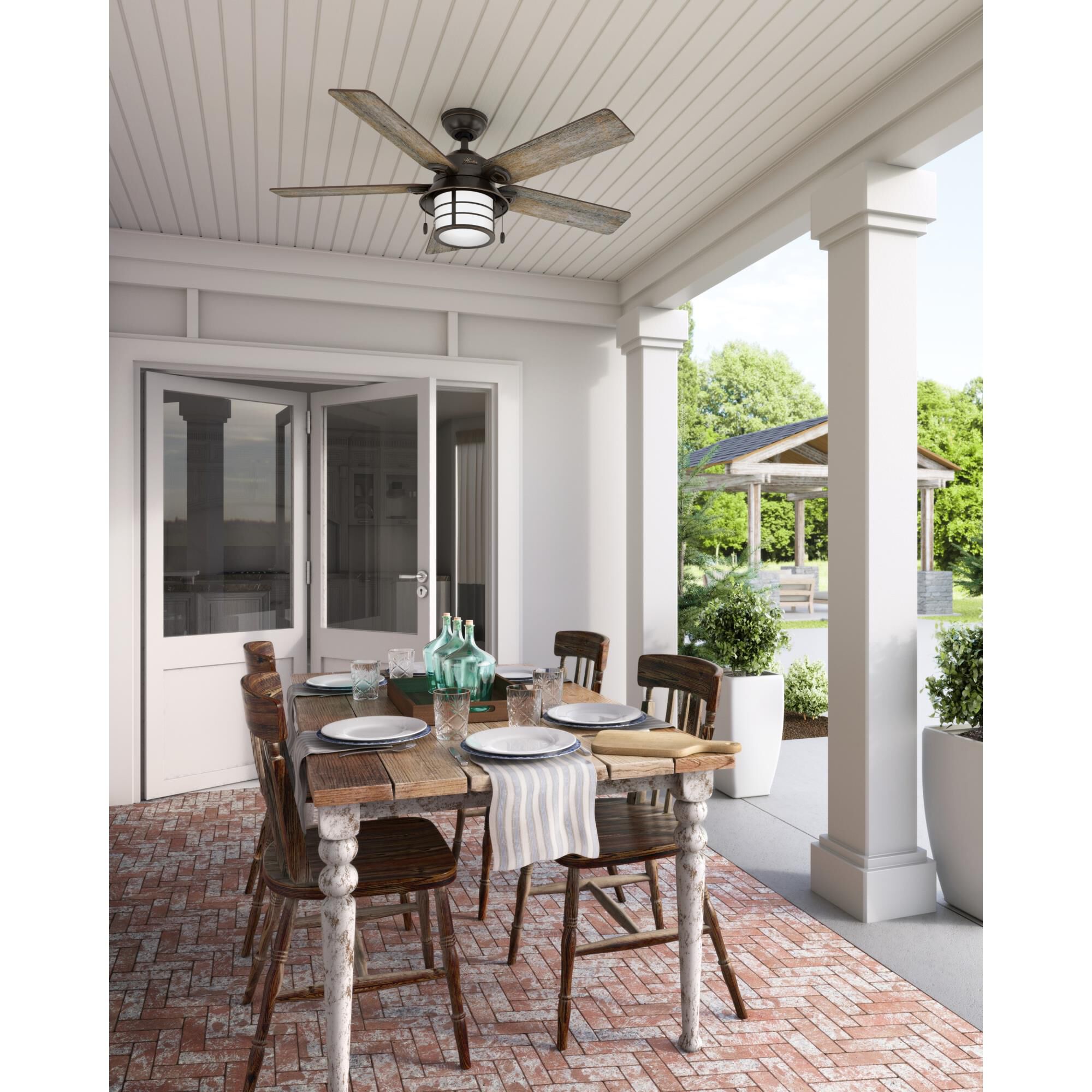 Key Biscayne 54 Inch Ceiling Fan with Light Kit by Hunter Fan