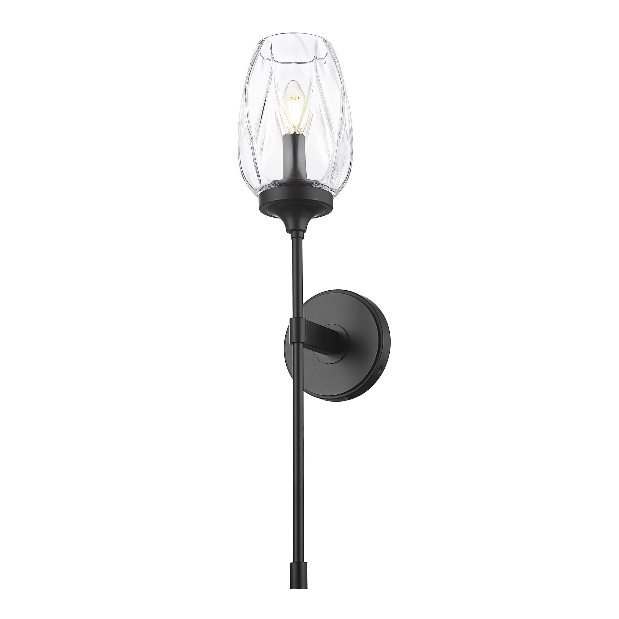 Shown in Matte Black finish and Clear glass