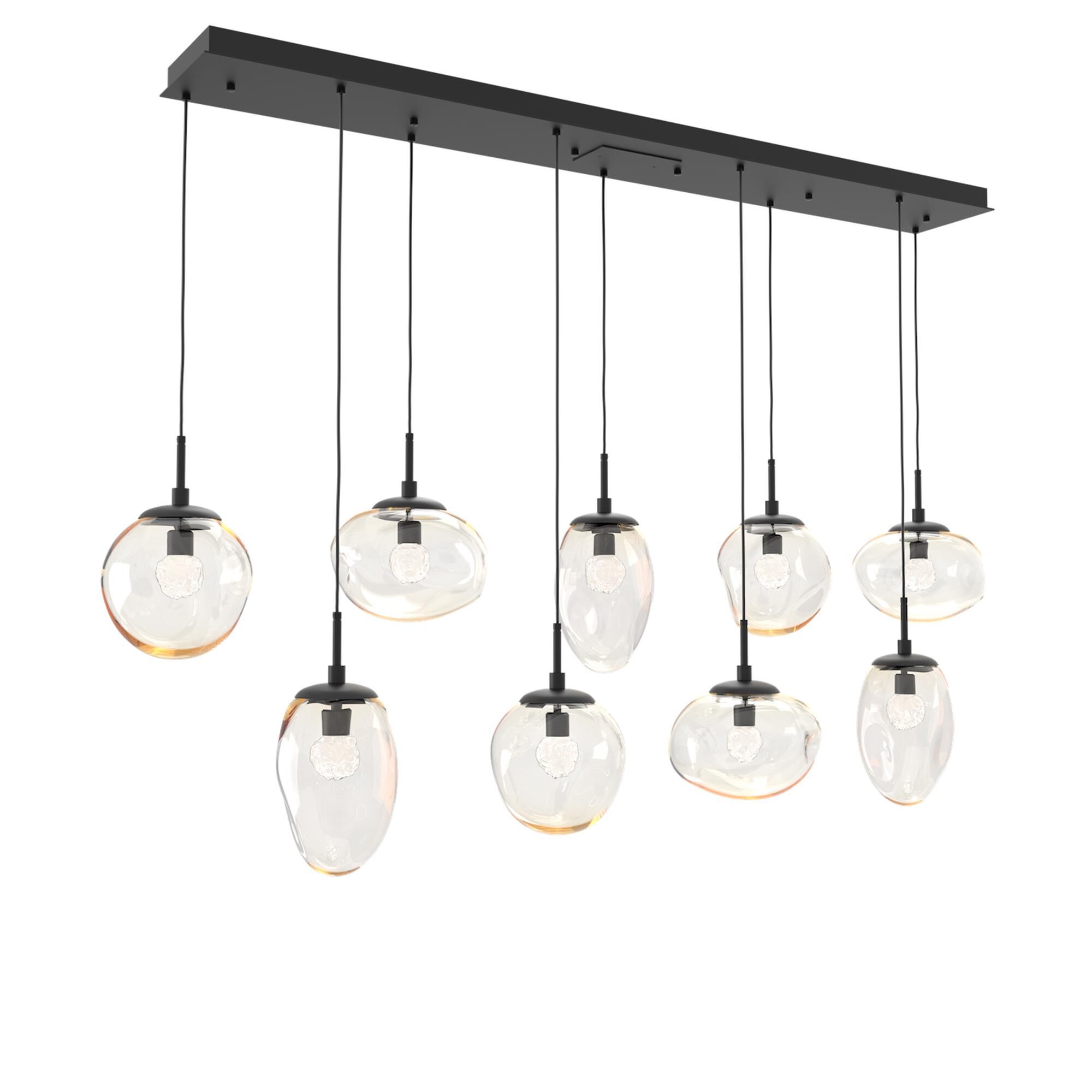 Shown in Matte Black finish and Floret Inner Amber Outer glass
