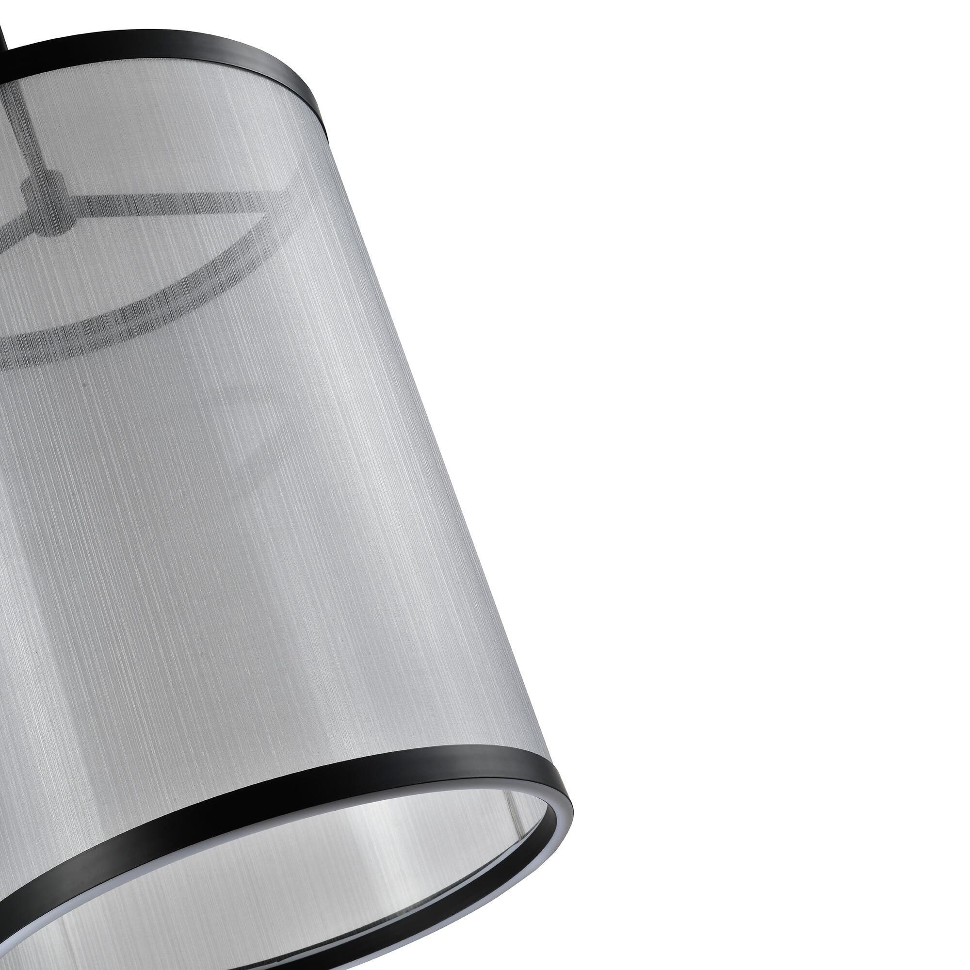 Shown in Black finish and Silver Organza Hardback shade