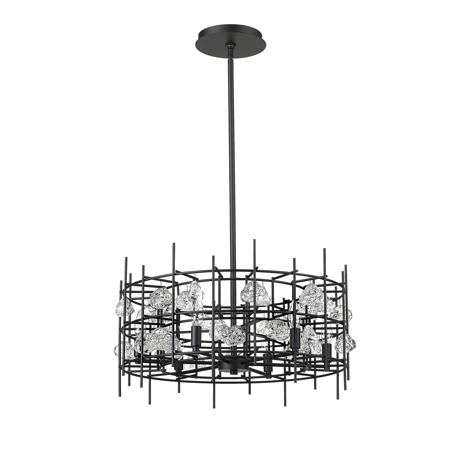 Shown in Matte Black finish and --- glass and --- shade