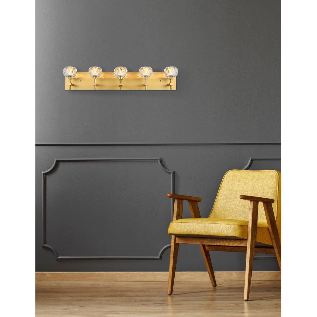 Shown in Gold  finish and RC Clear crystal and Clear glass