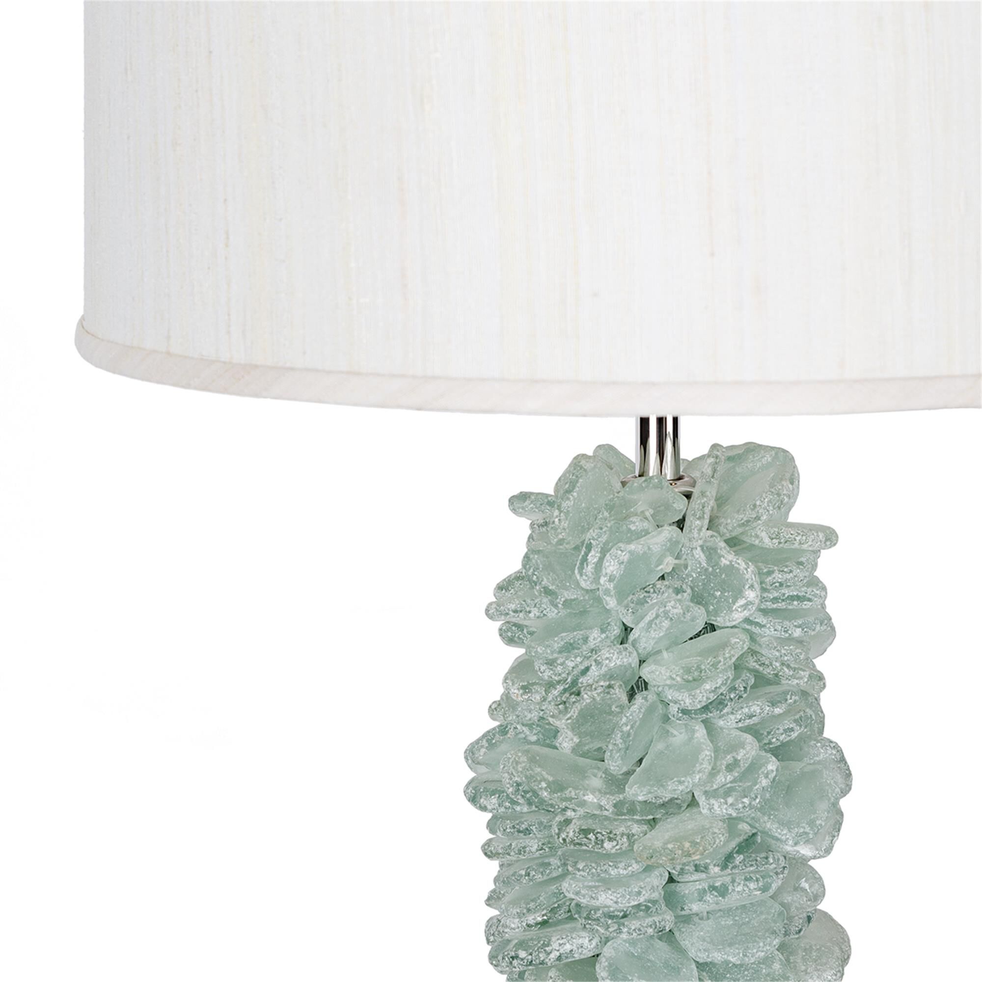 Shown in Nickel  finish and Textured Ivory Silk shade