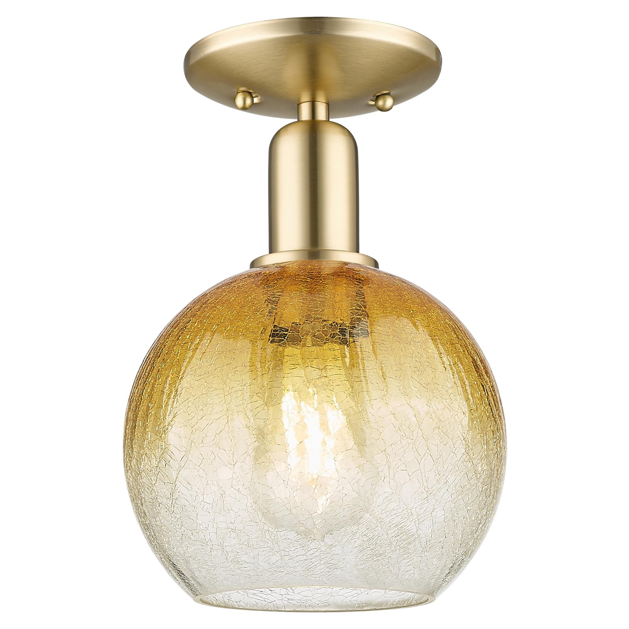 Shown in Champagne Bronze finish and Amber glass