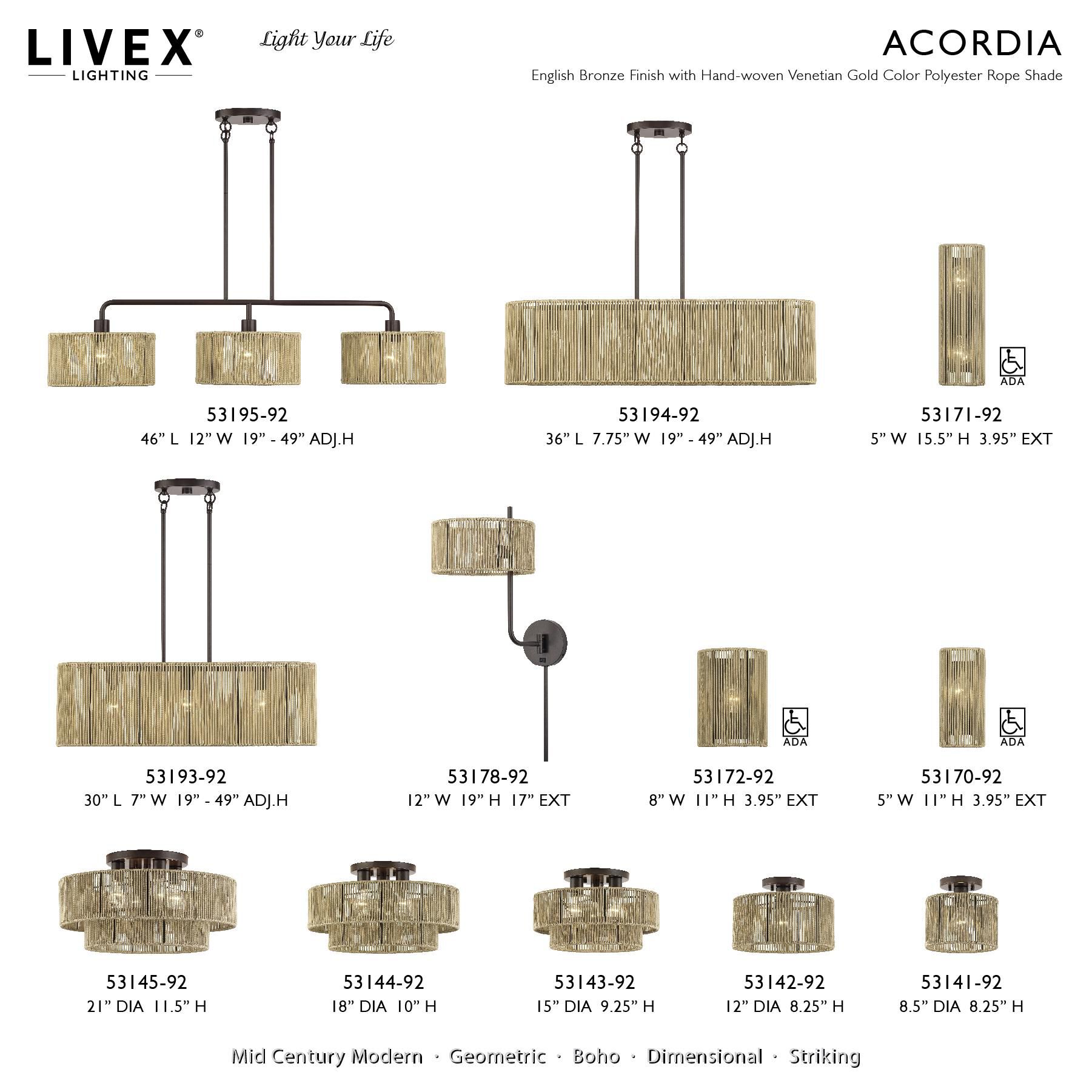 Goldiemesh 36 Inch Linear Suspension Light by Livex Lighting