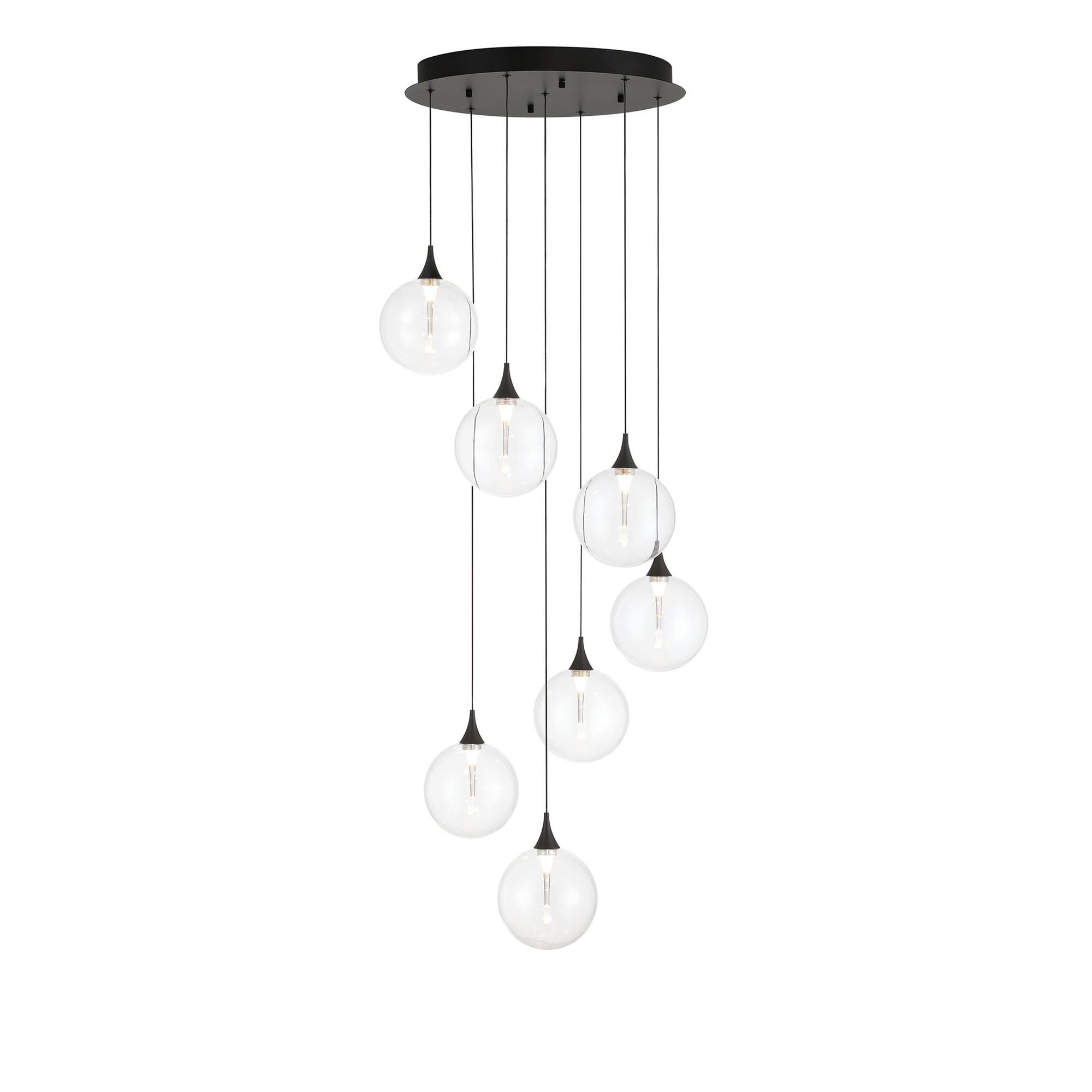 Shown in Black finish and Clear glass
