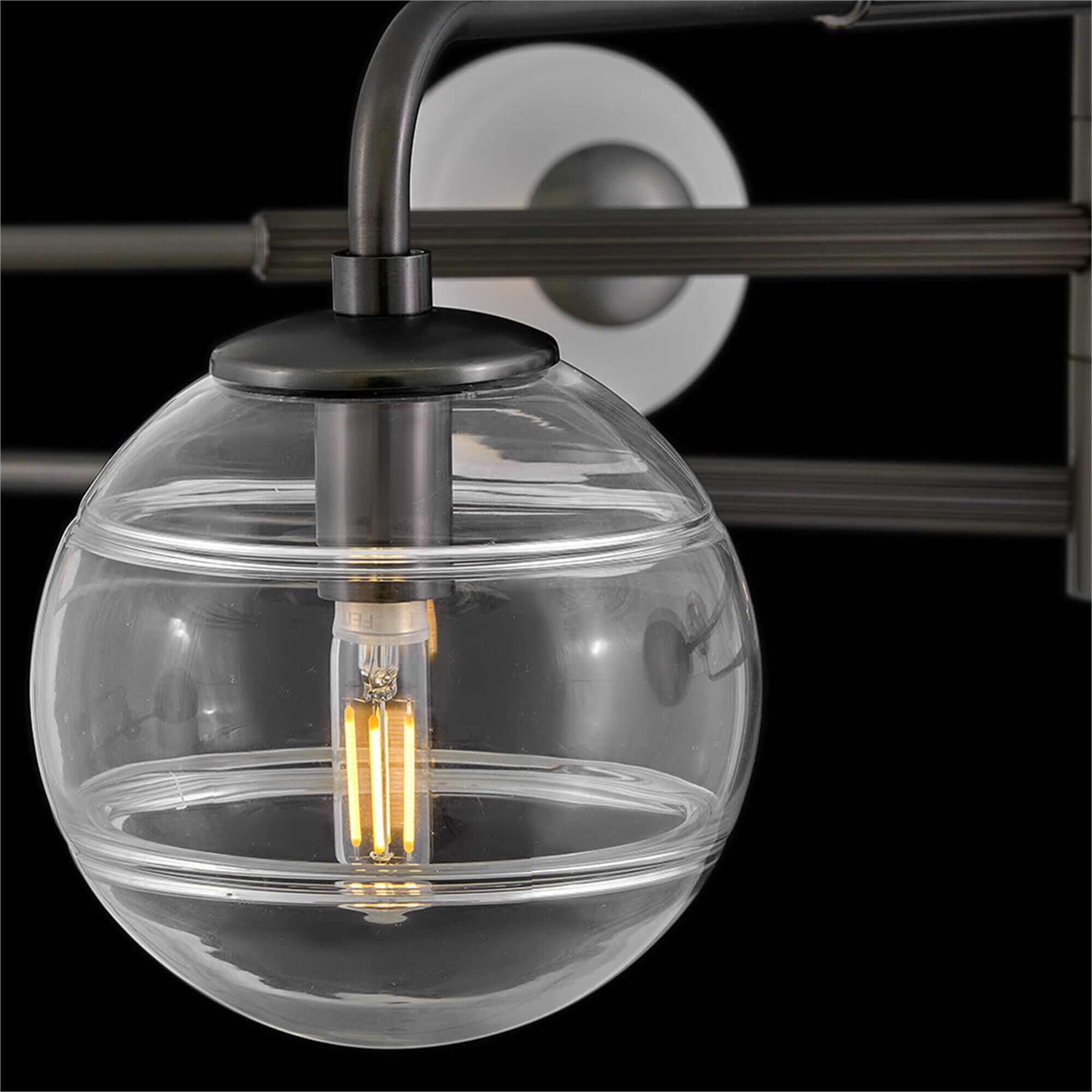 Shown in Black Oxide finish and Multi-Colored Swirl glass
