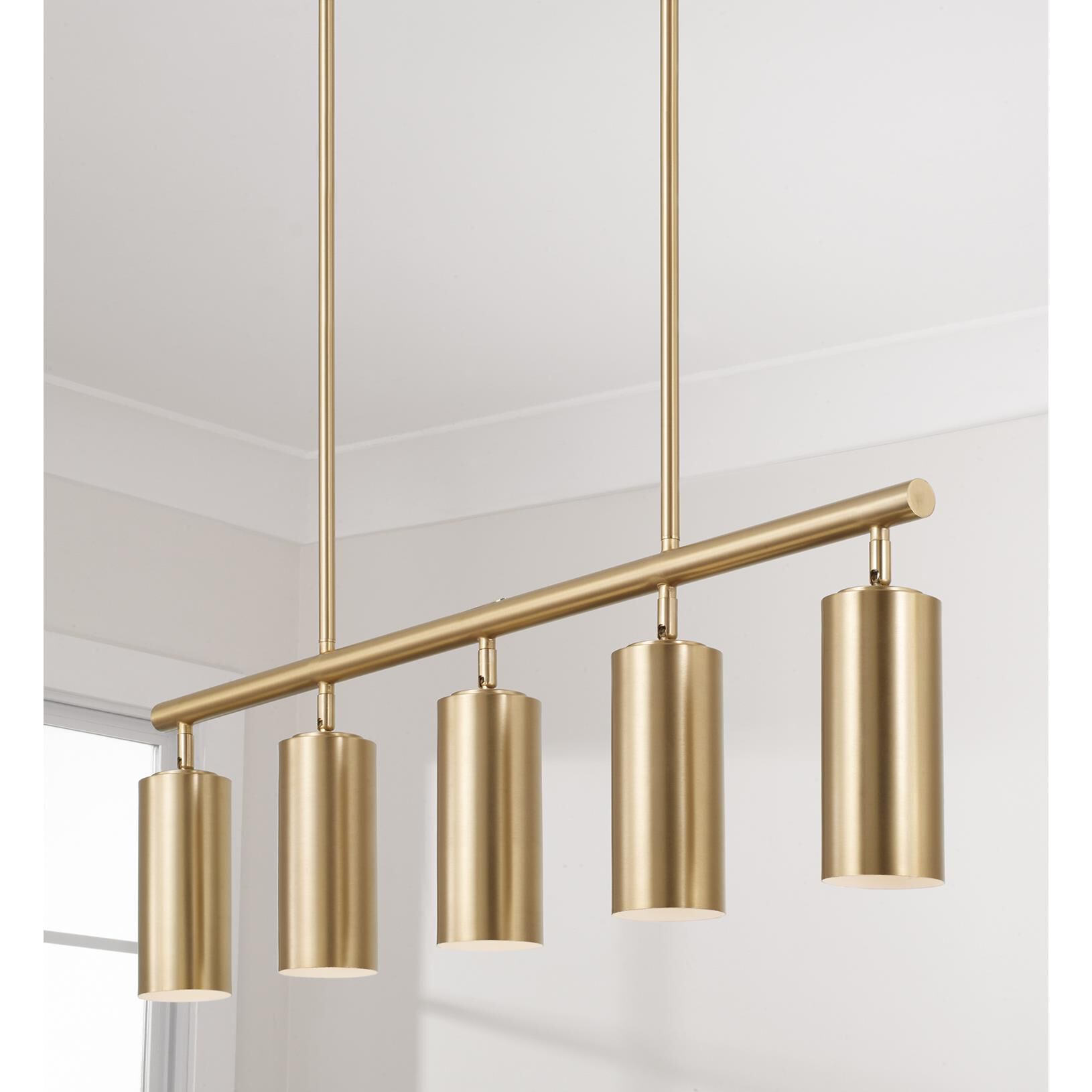 Shown in Aged Brass finish and Aged Brass Metal s With White Interior shade