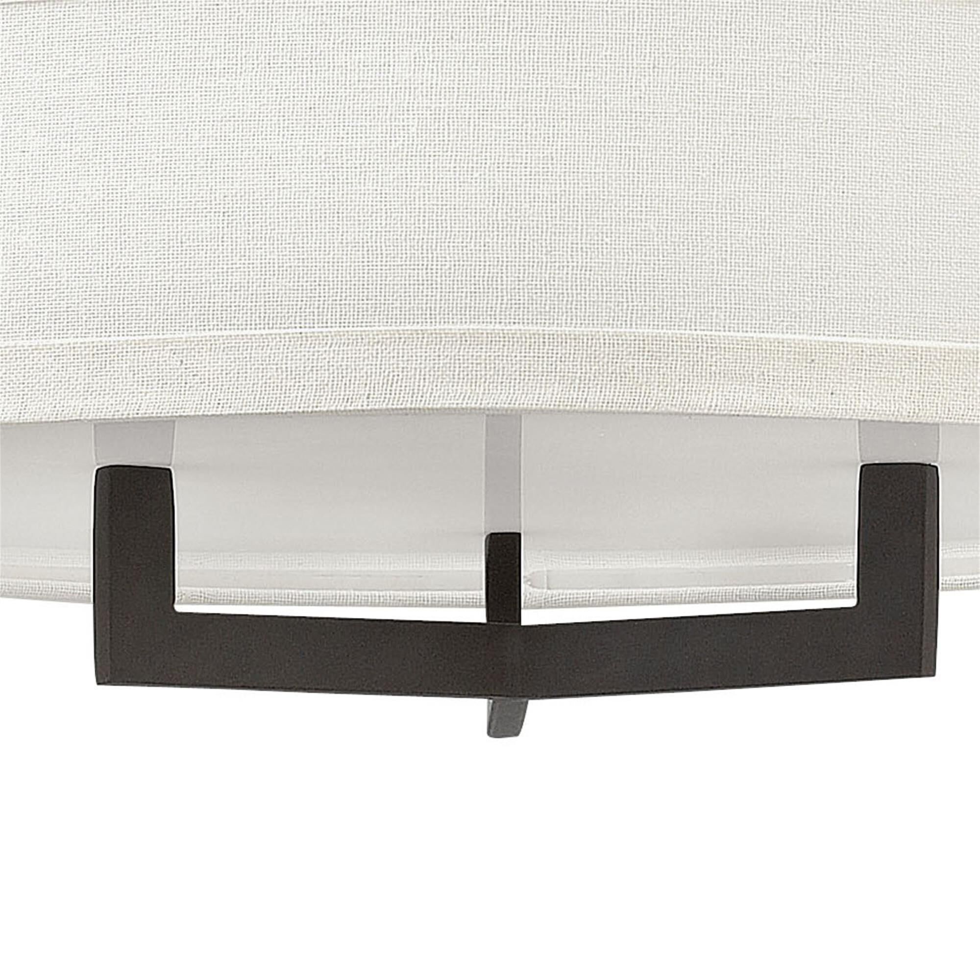 Shown in Buckeye Bronze finish and Off-White Linen Hardback shade