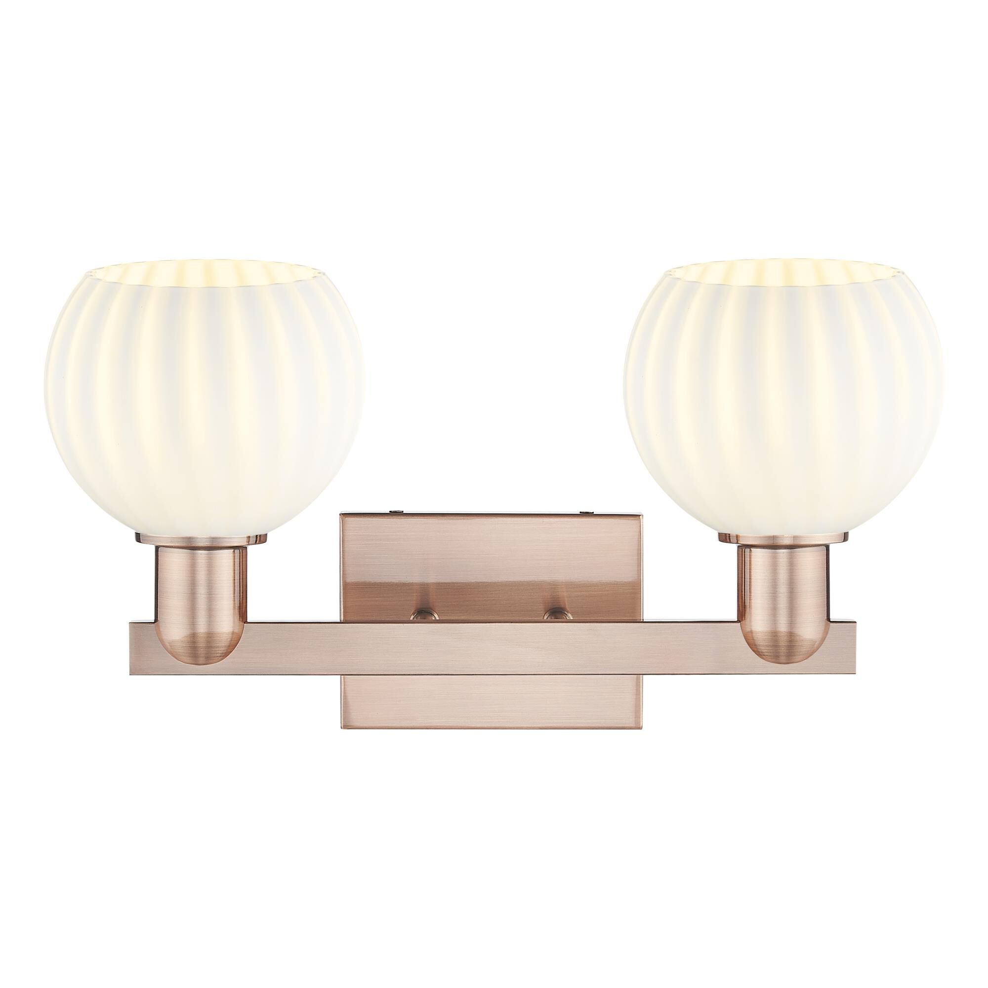 Shown in Antique Copper finish and White Venetian glass