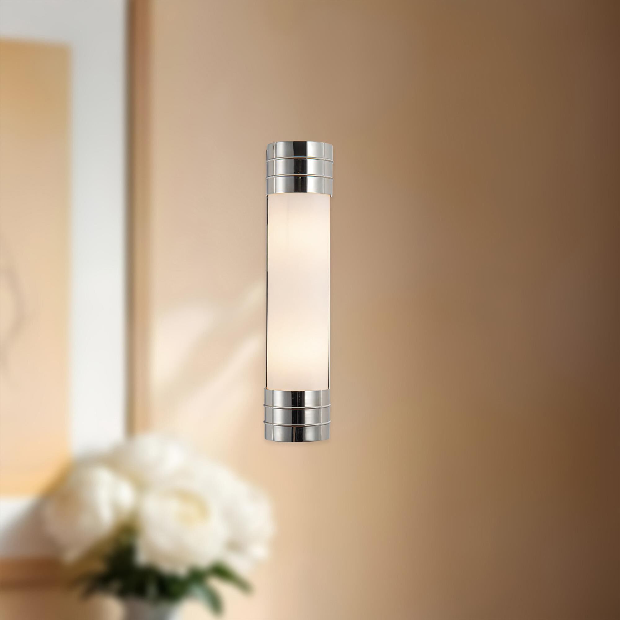 Shown in Polished Nickel finish and Matte Opal glass