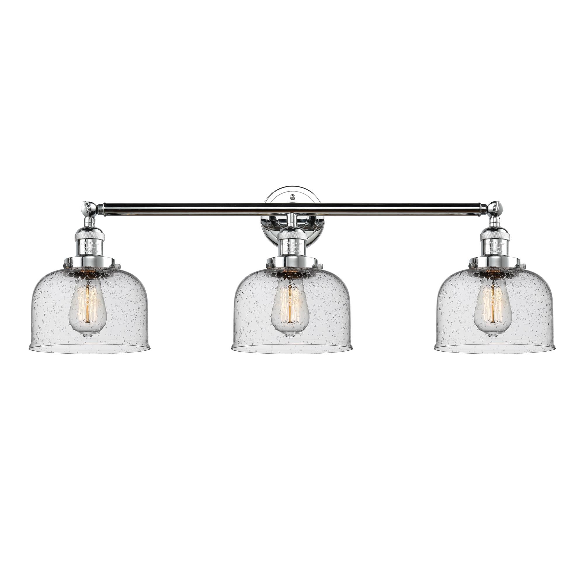 Shown in Polished Chrome finish and Seedy glass