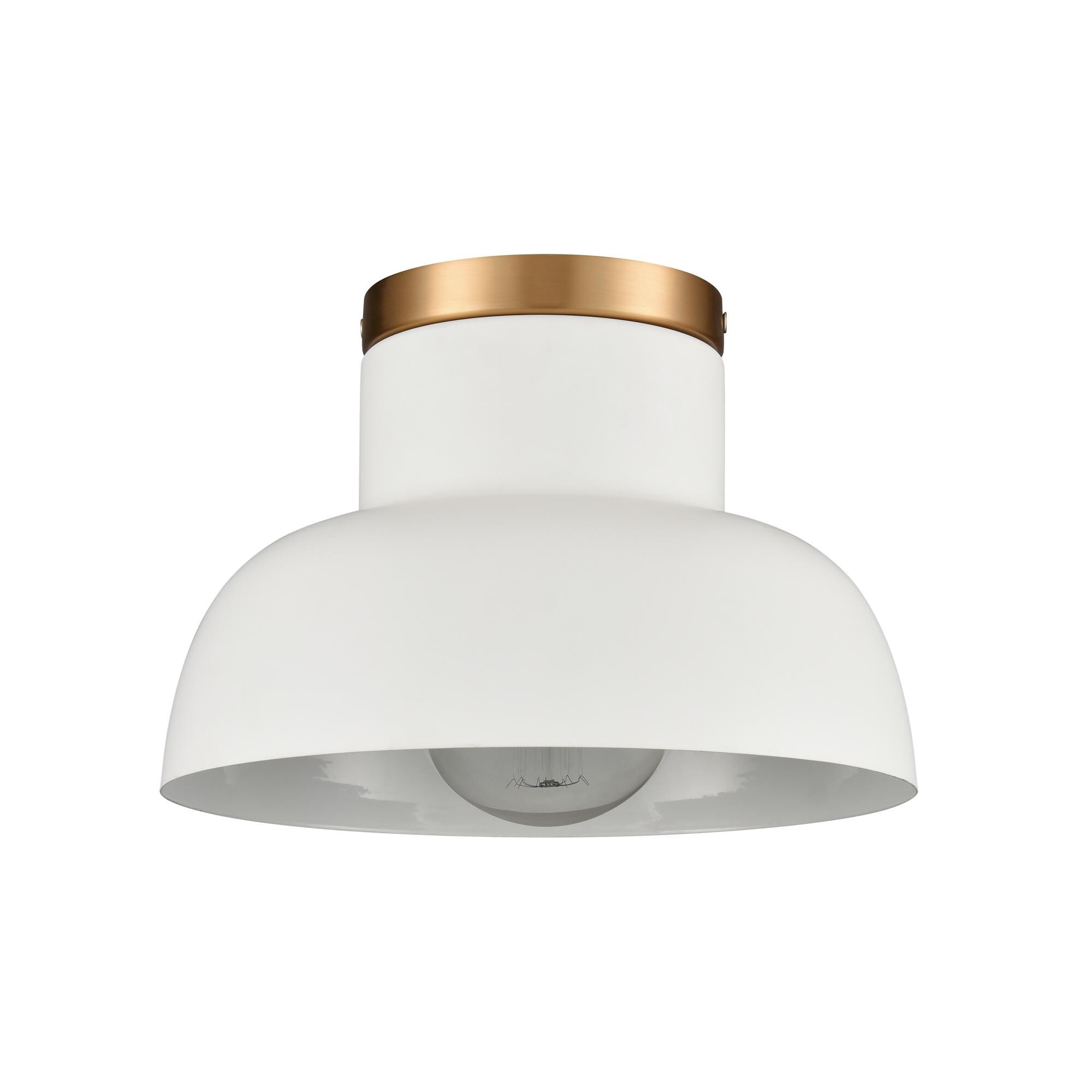 Shown in Matte White finish and Matte White Metal Dome Shade glass and Matte White Metal Dome shade