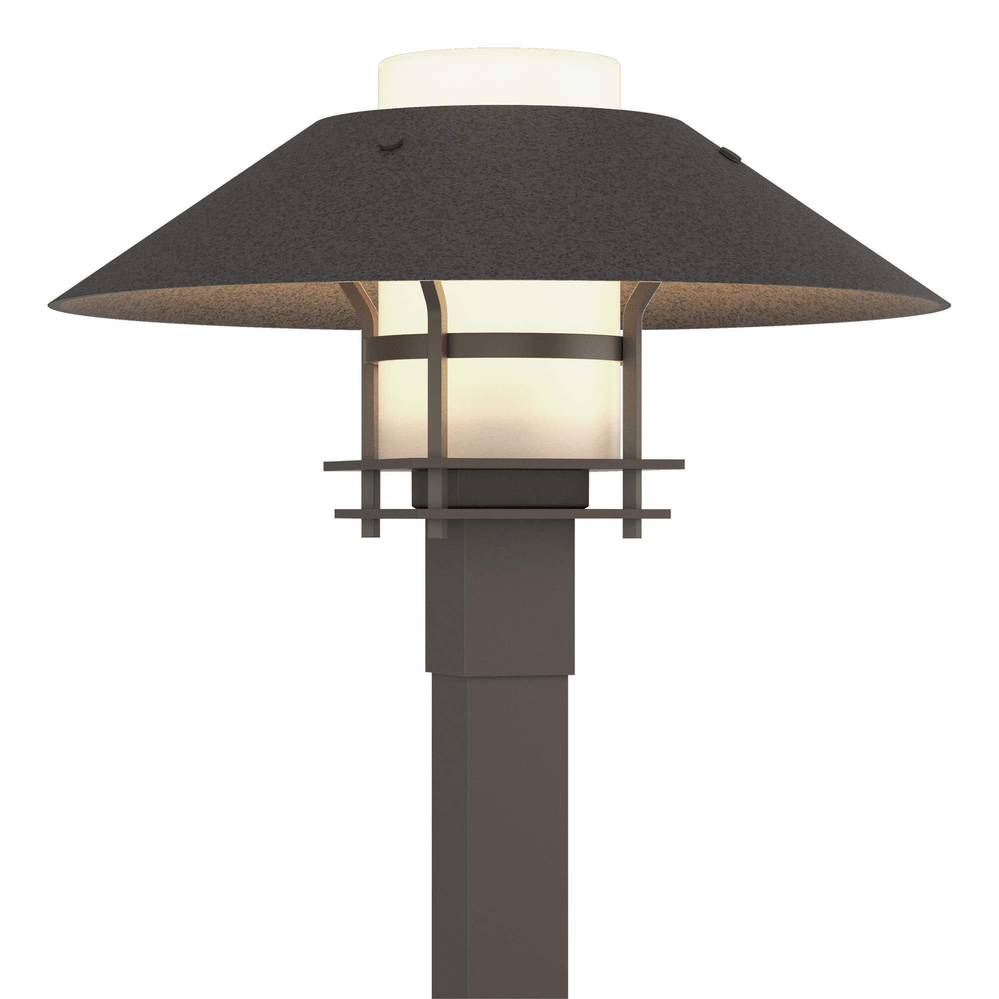 Shown in Coastal Dark Smoke finish and Opal glass and Natural Iron accent