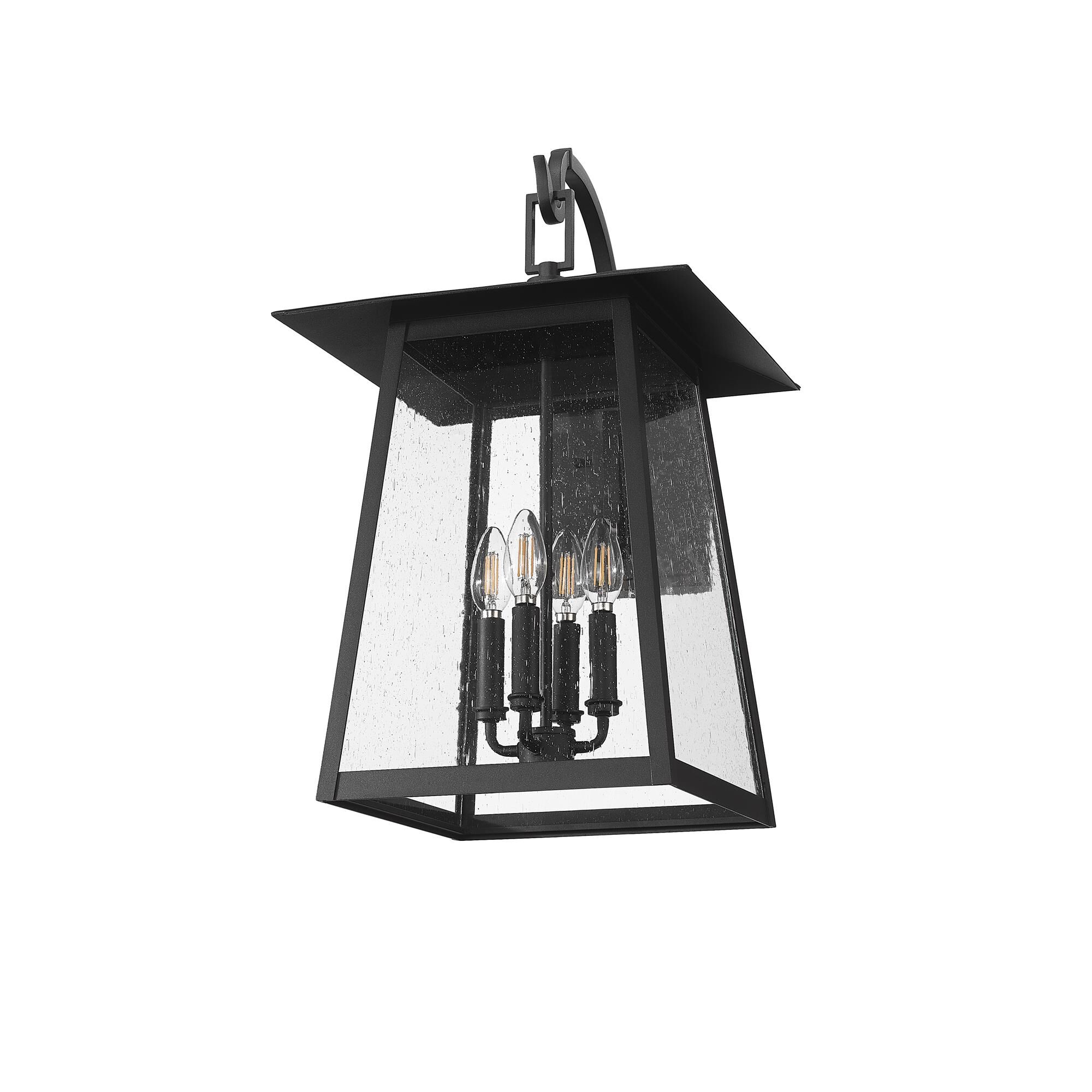 Shown in Black finish and Clear Seedy glass and Clear Seedy shade