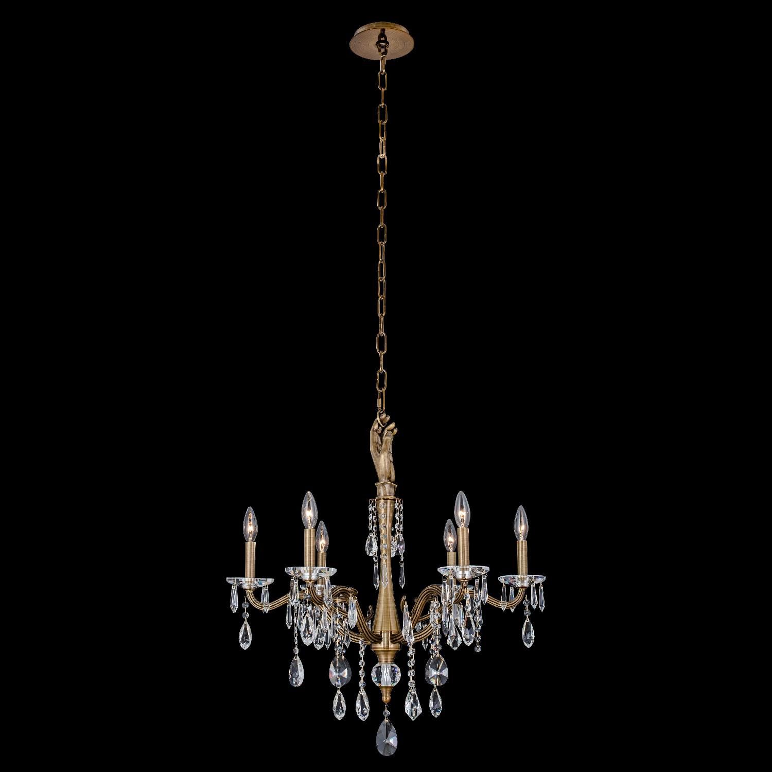 Shown in Historic Brass finish and Clear Firenze crystal and 0 shade