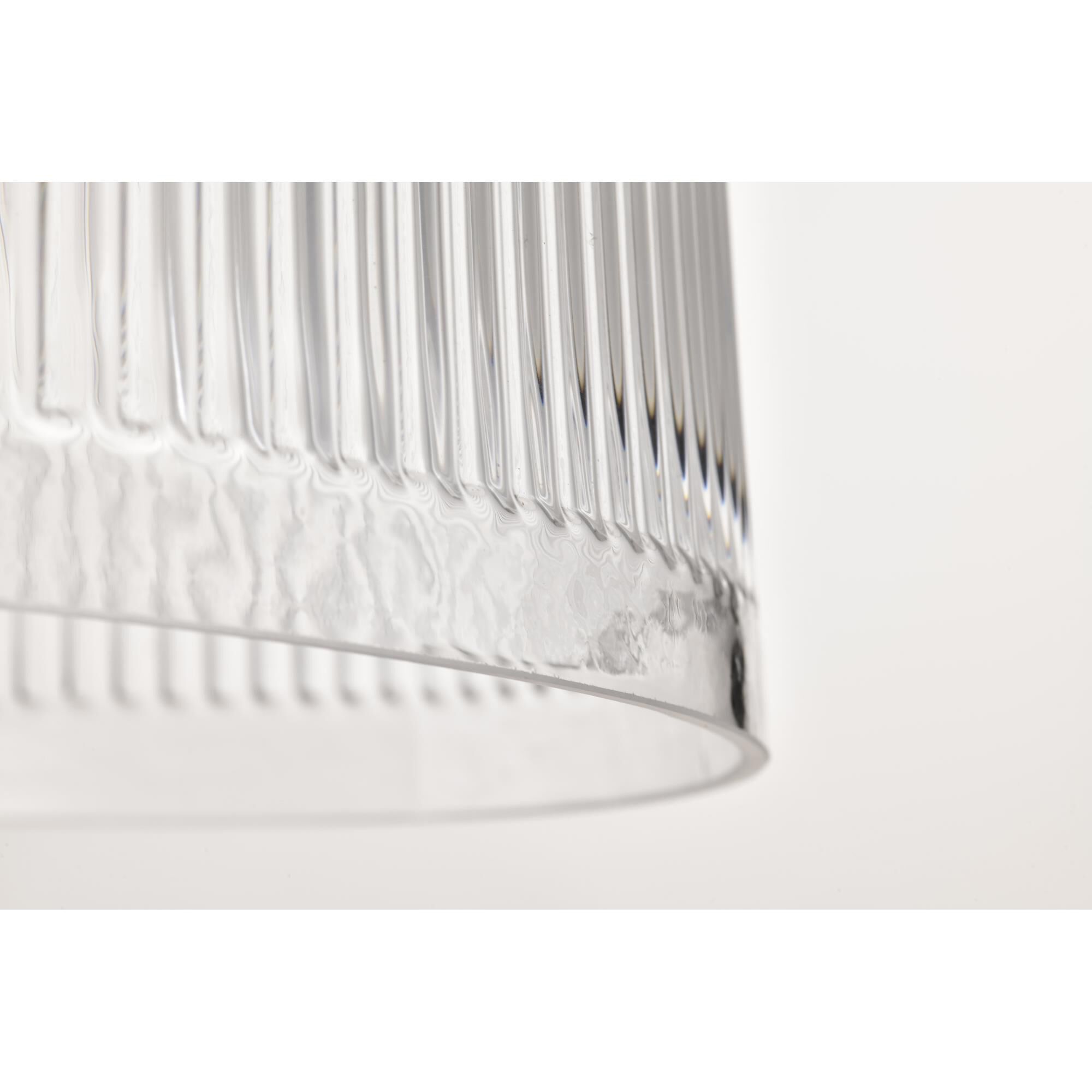 Shown in Matte Black finish and Clear Ribbed glass