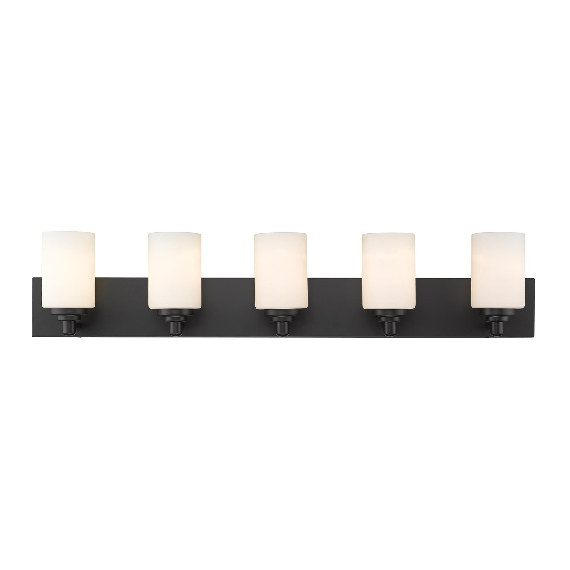 Shown in Matte Black finish and Glass shade