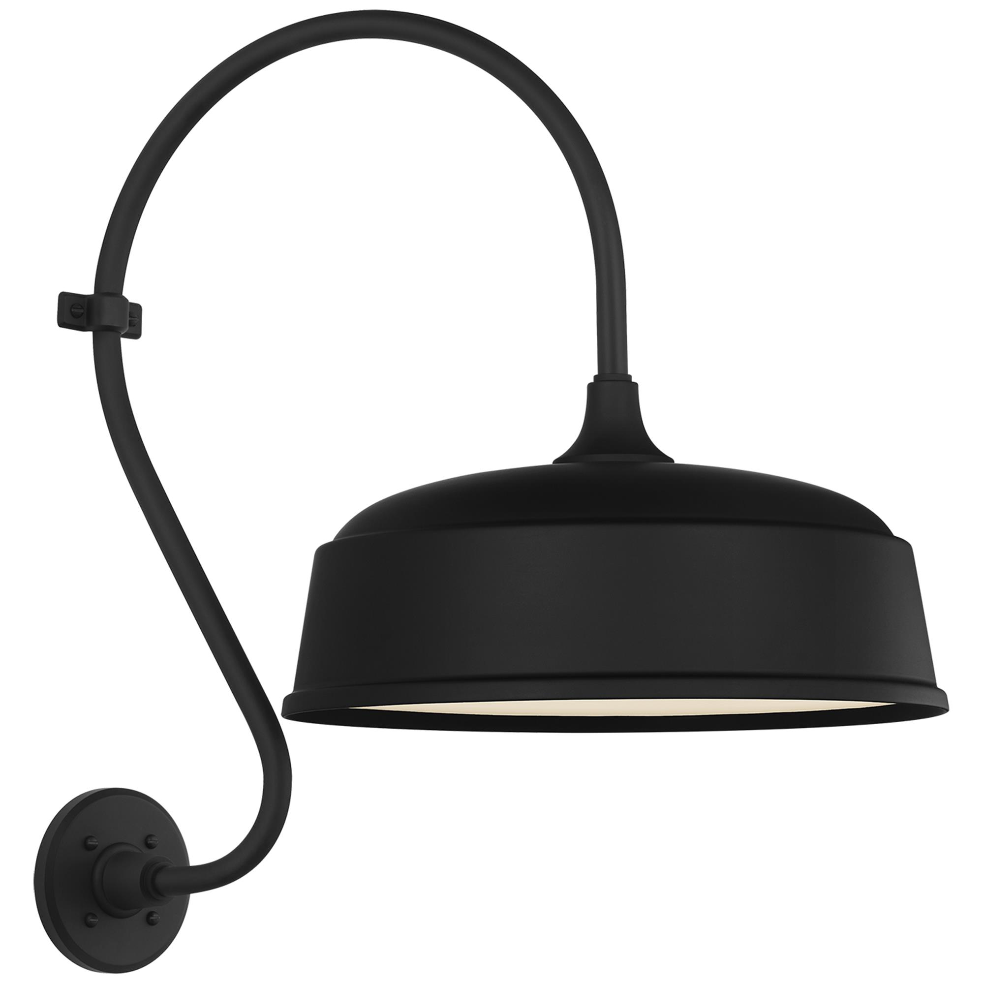 Shown in Matte Black finish and Black shade
