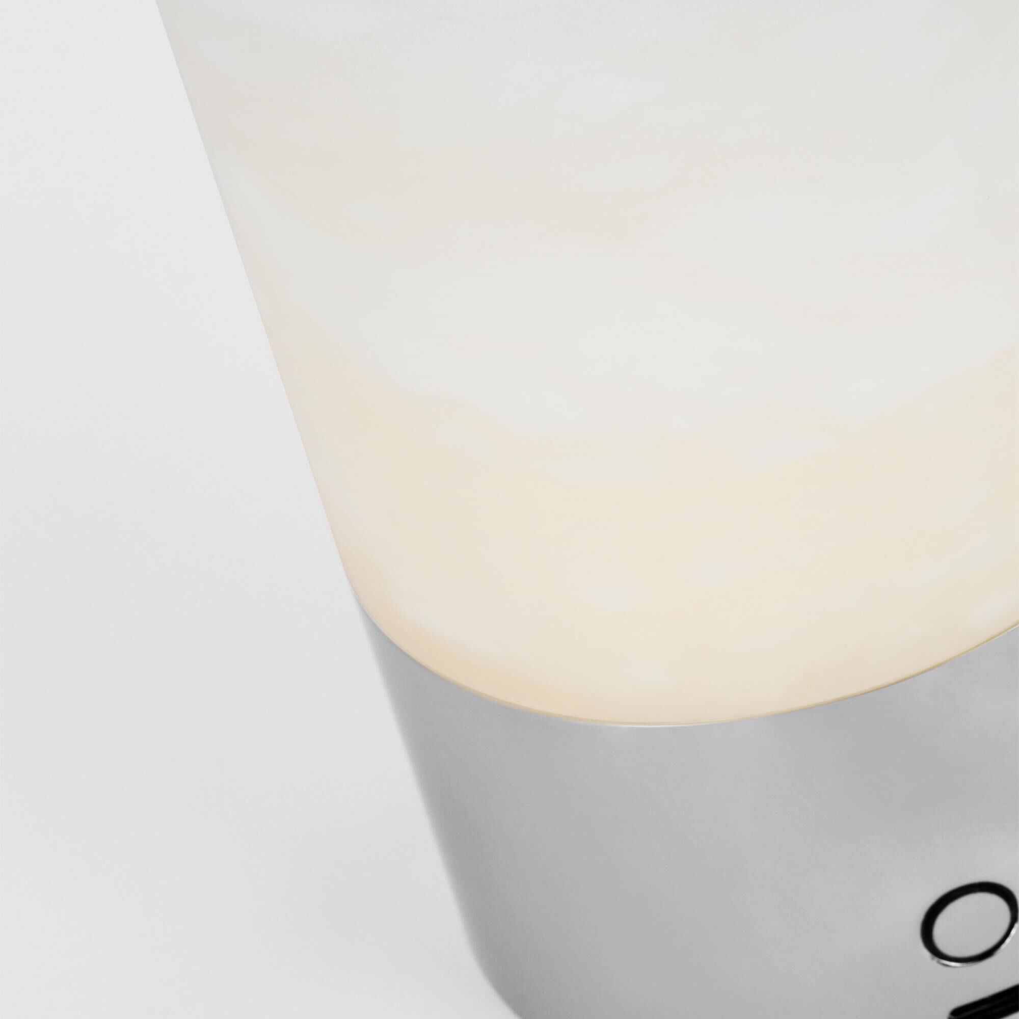 Shown in Polished Nickel finish and Alabaster shade