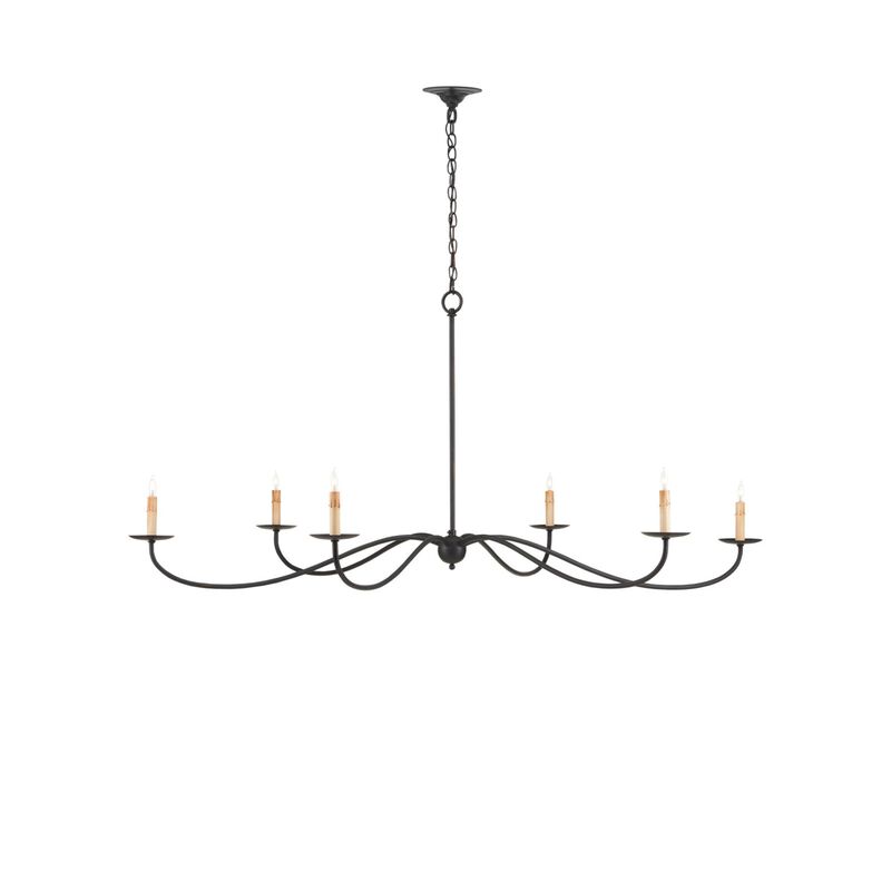 Saxon 63 Inch 6 Light Chandelier by Currey and Company