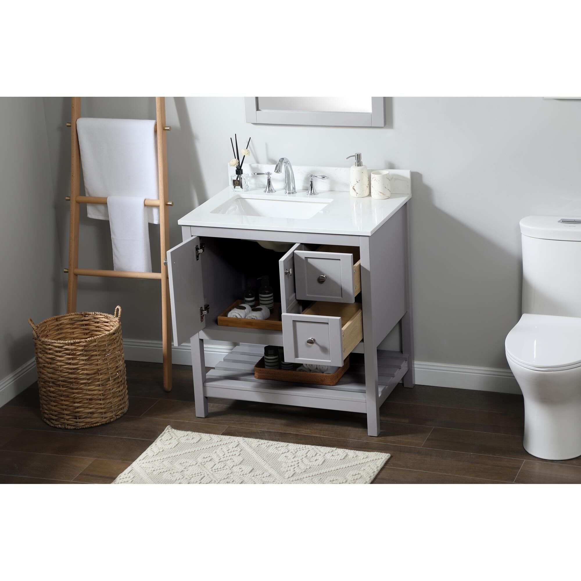 Shown in Grey finish