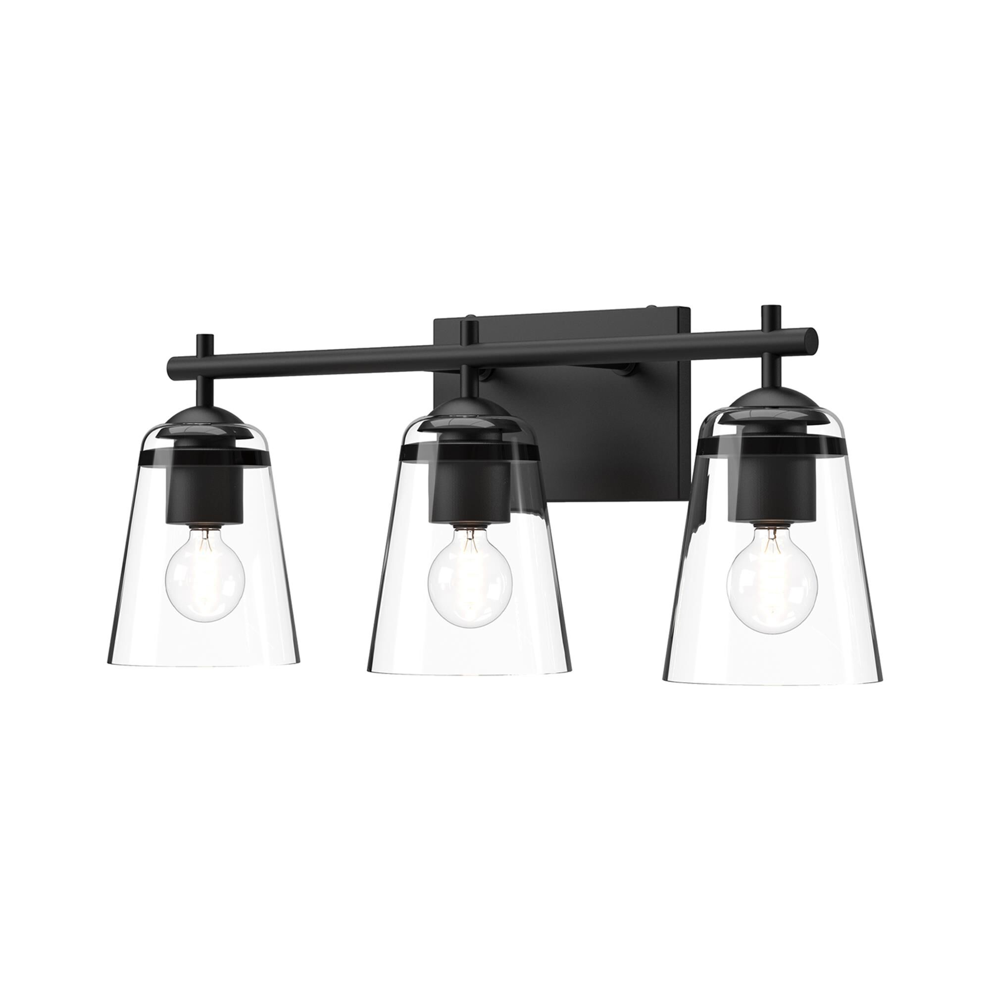 Shown in Matte Black finish and Clear glass