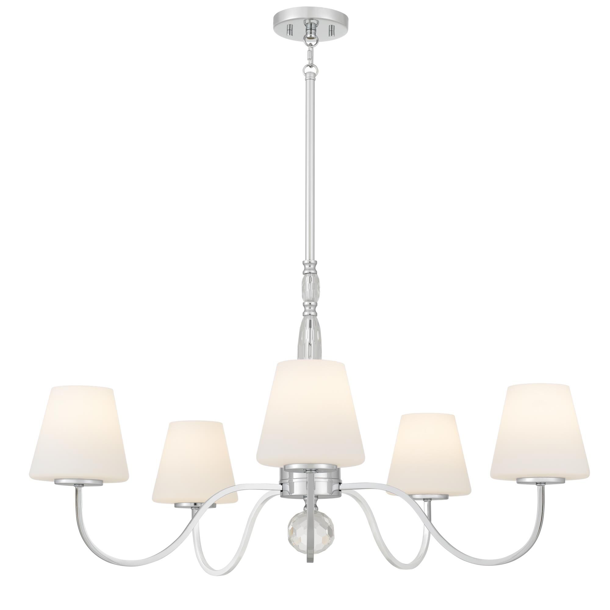 Shown in Polished Chrome finish and Opal Etched glass