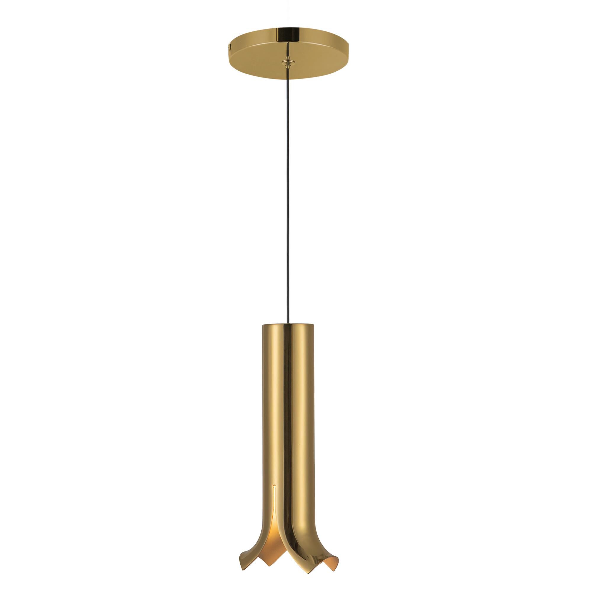 Shown in Metallic Brass finish and Clear glass