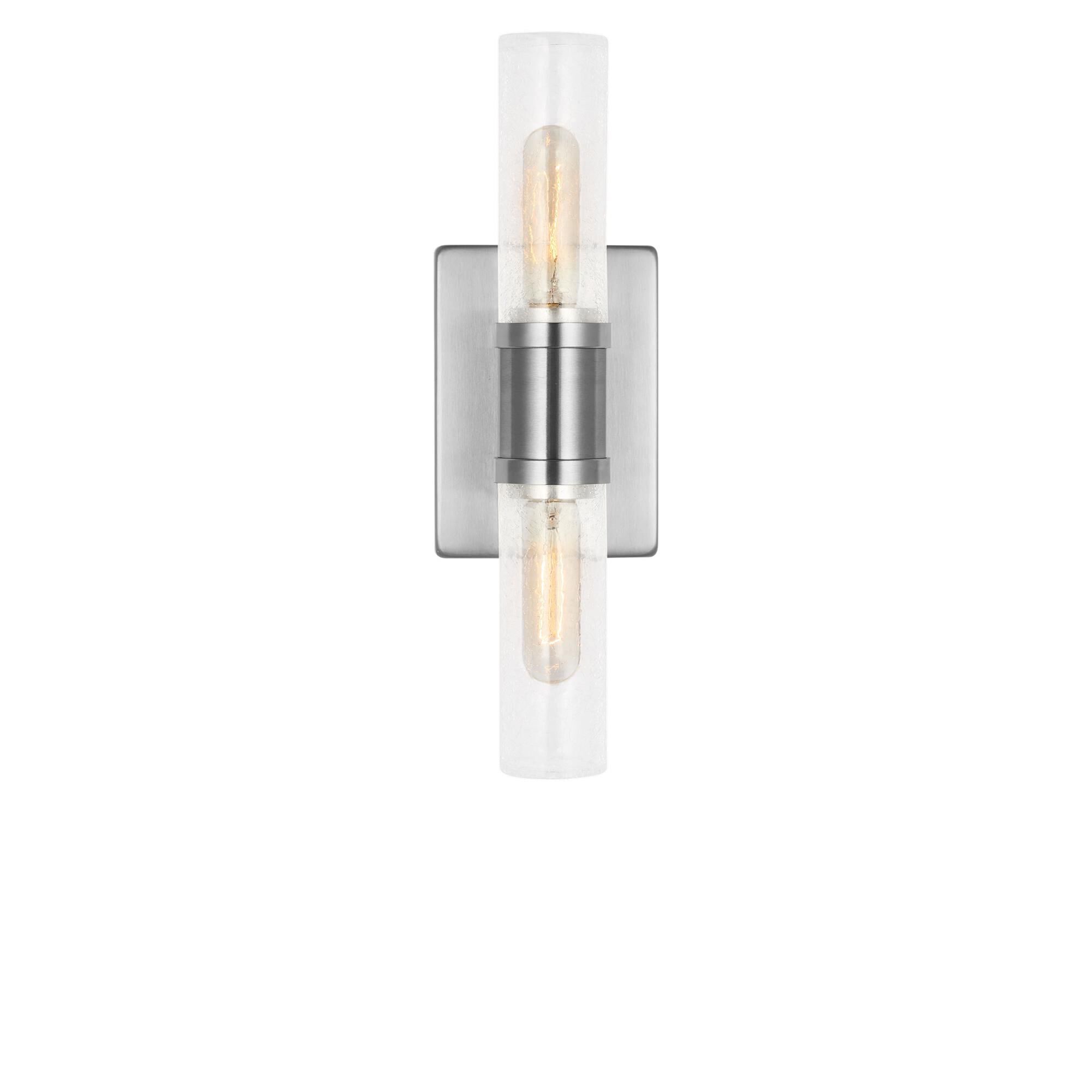 Shown in Brushed Nickel finish and Crackle  glass