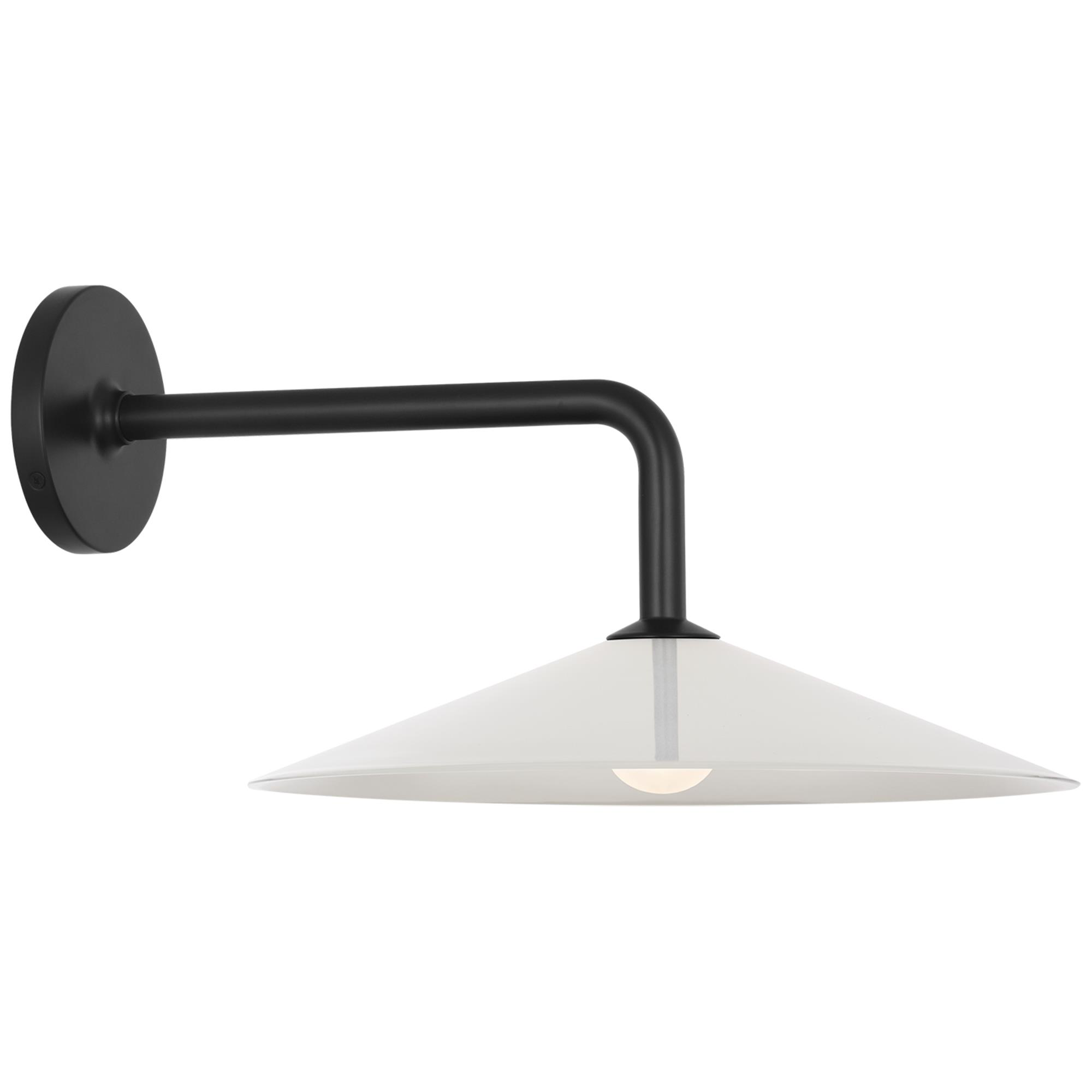 Shown in Modern Iron and White Glass finish
