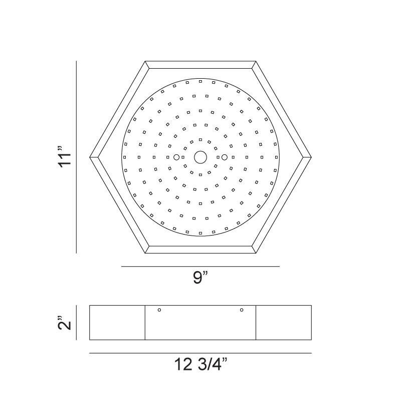 Hexol 12 Inch 1 Light Flush Mount by Matteo Lighting