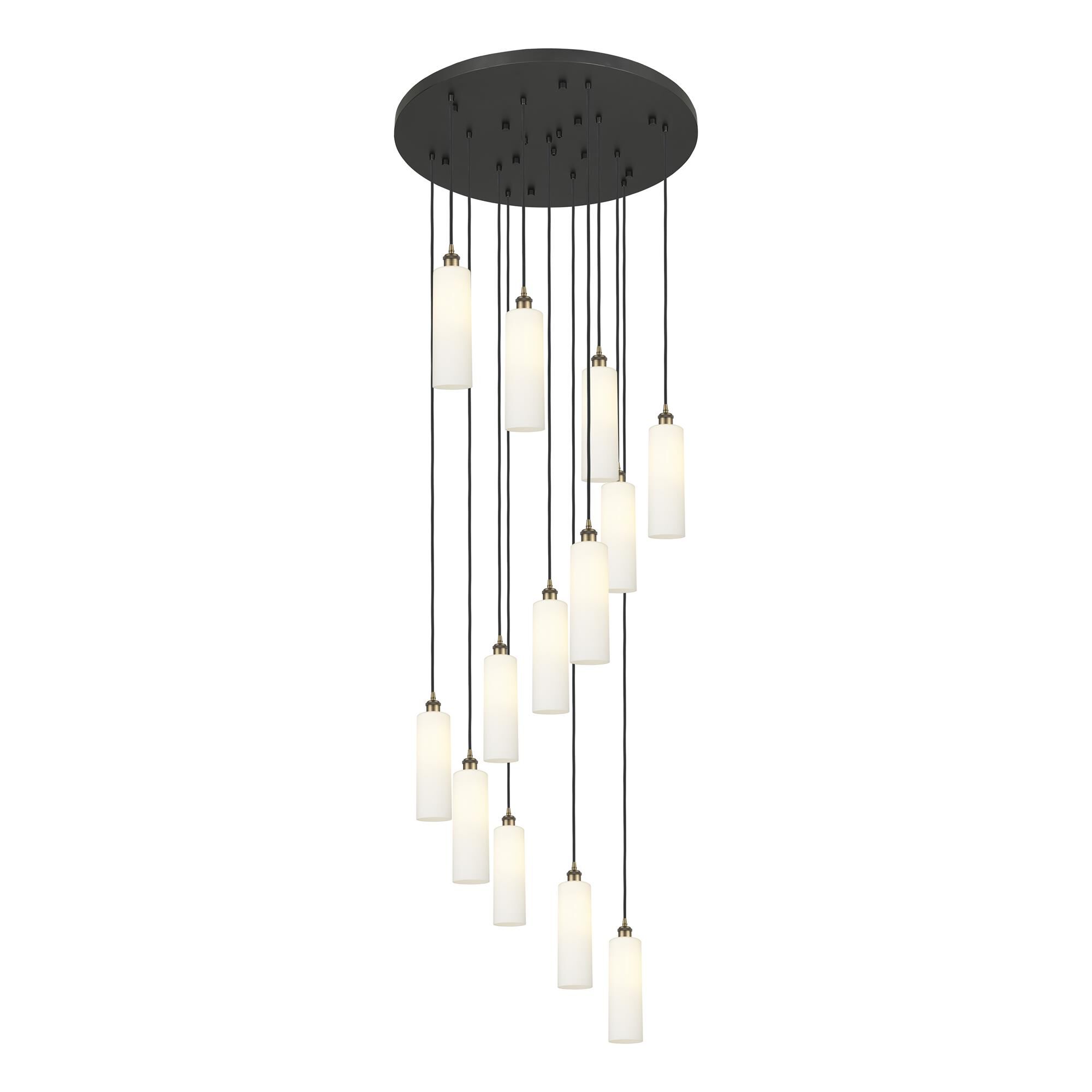 Shown in Brushed Brass finish and White shade