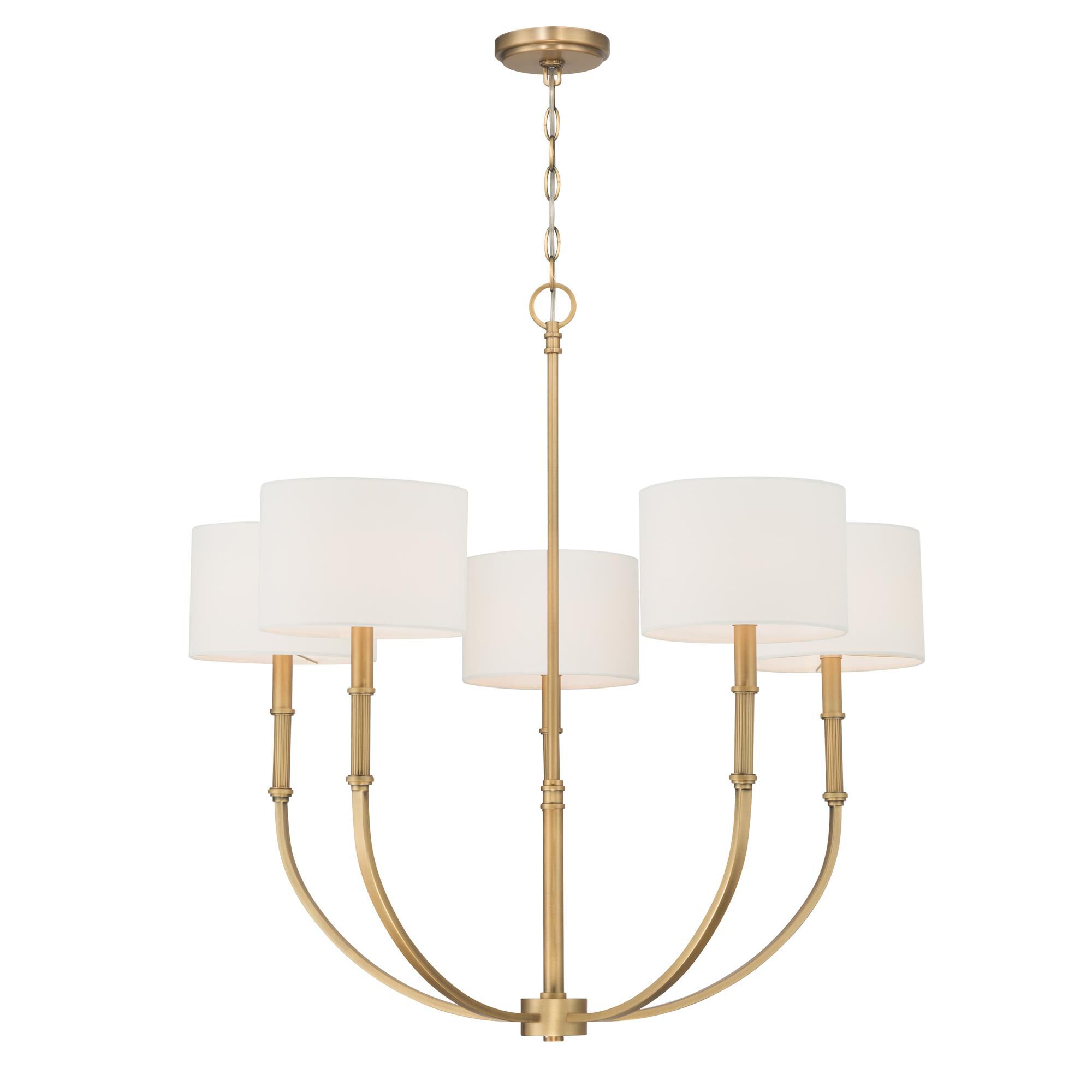 Shown in Legacy Brass finish and White shade
